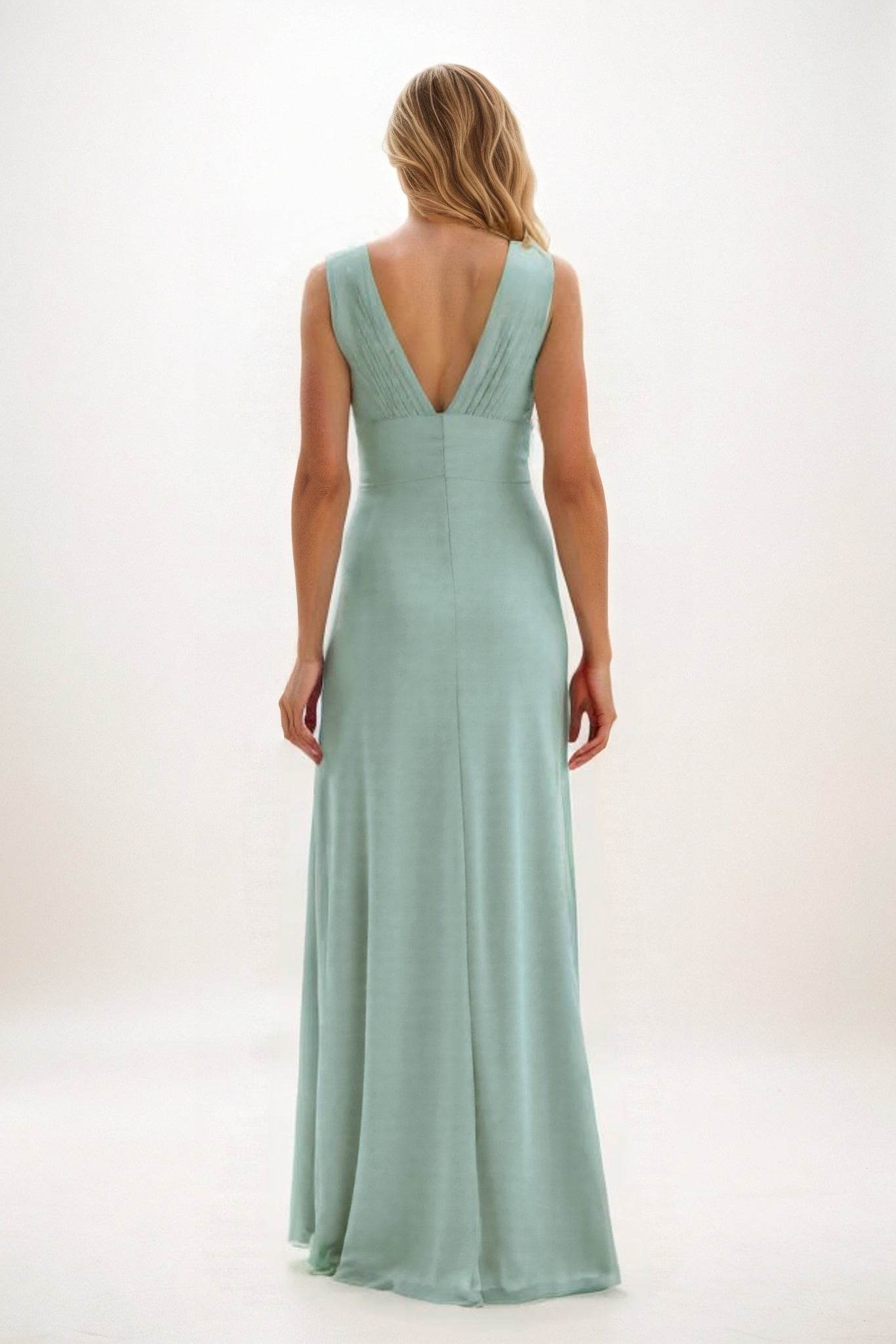 A-Line Maxi Elastic Cloth Bridesmaid Dress CB0840