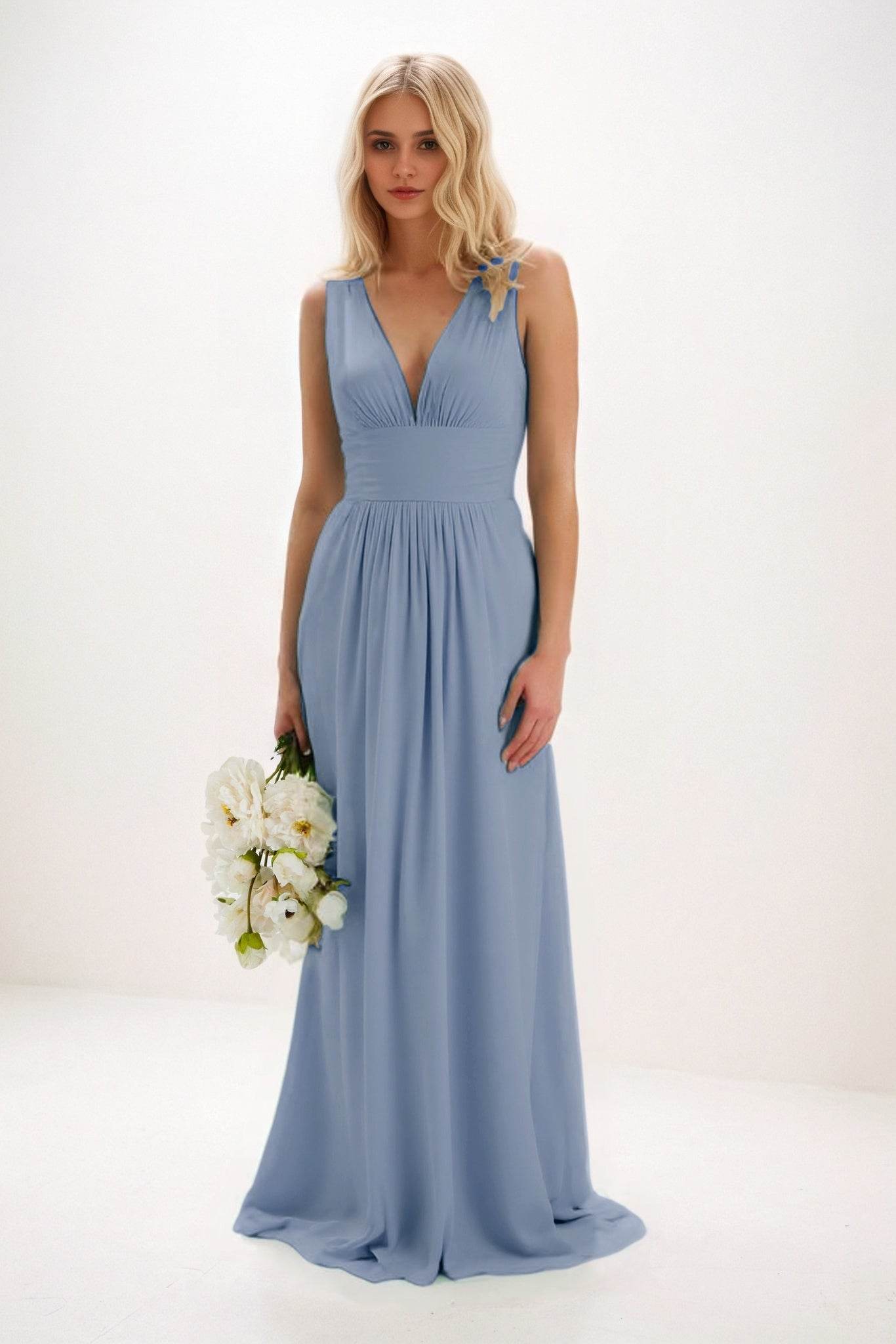 A-Line Maxi Elastic Cloth Bridesmaid Dress CB0840