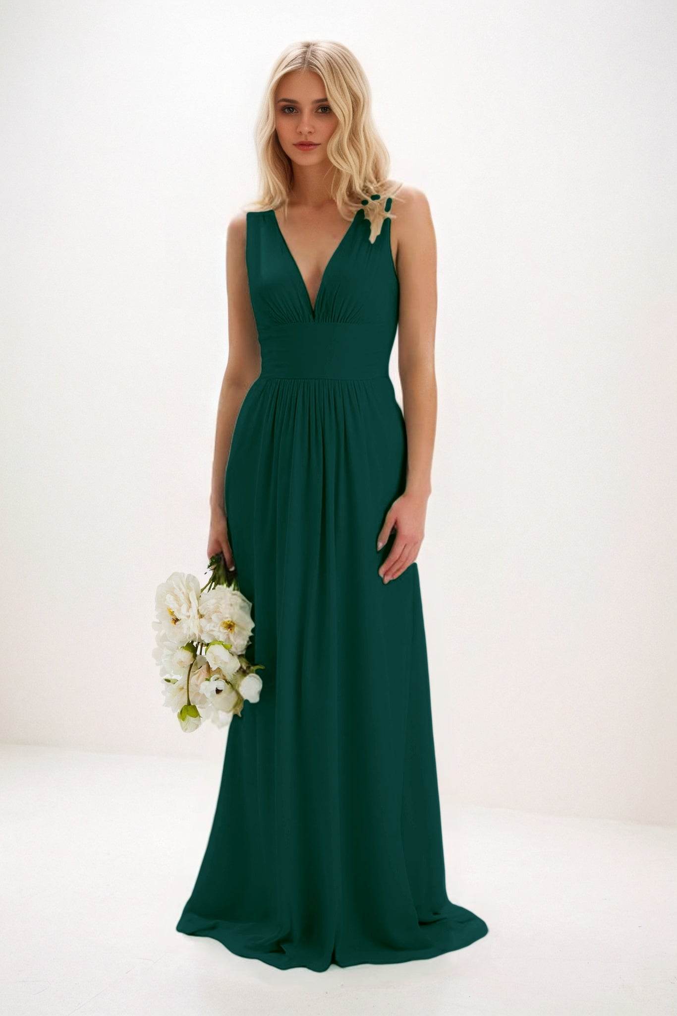 A-Line Maxi Elastic Cloth Bridesmaid Dress CB0840