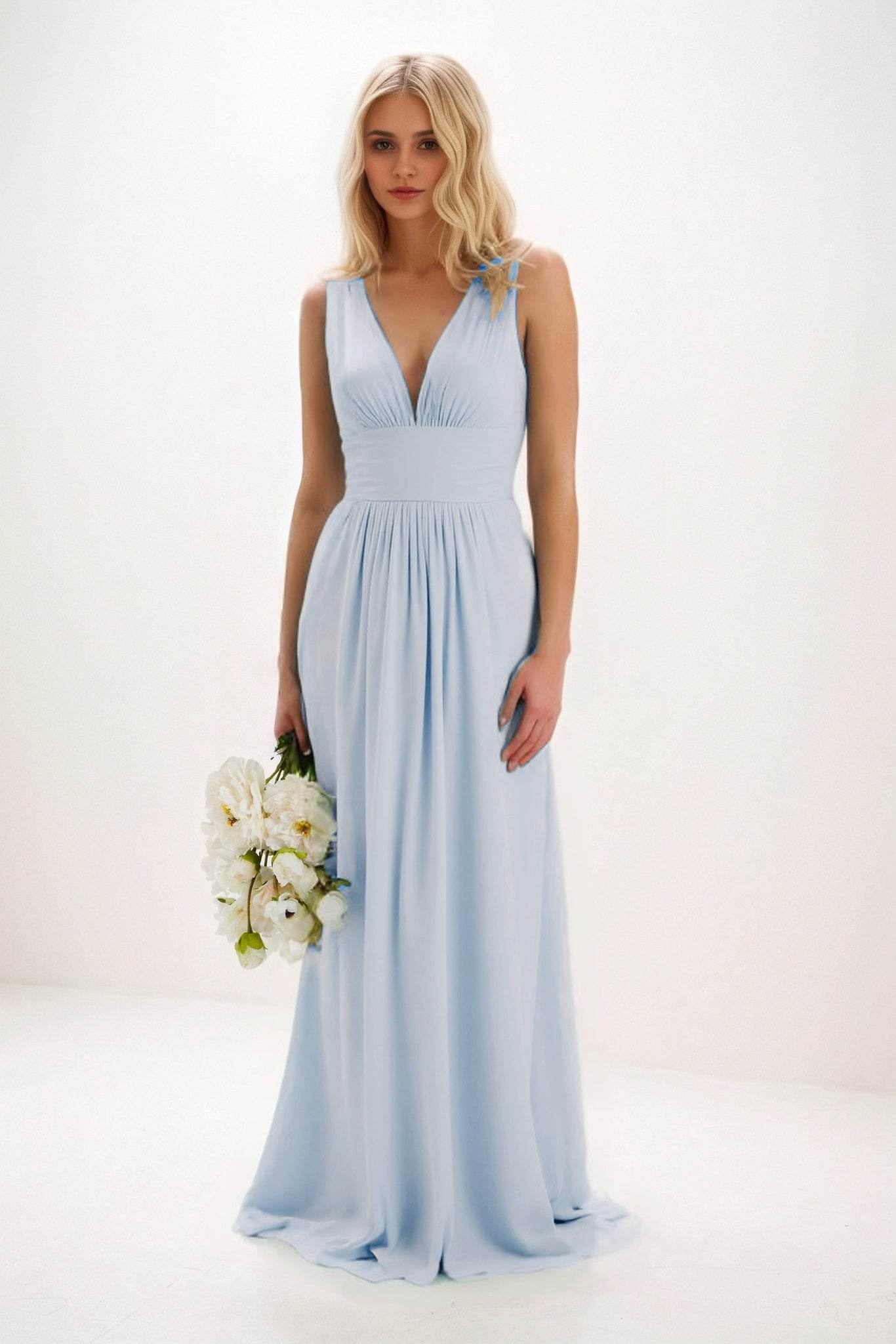 A-Line Maxi Elastic Cloth Bridesmaid Dress CB0840