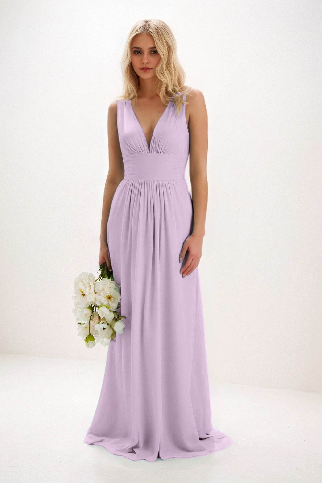 A-Line Maxi Elastic Cloth Bridesmaid Dress CB0840