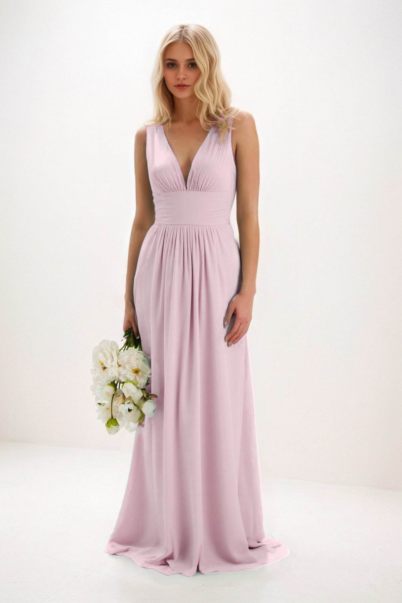 A-Line Maxi Elastic Cloth Bridesmaid Dress CB0840