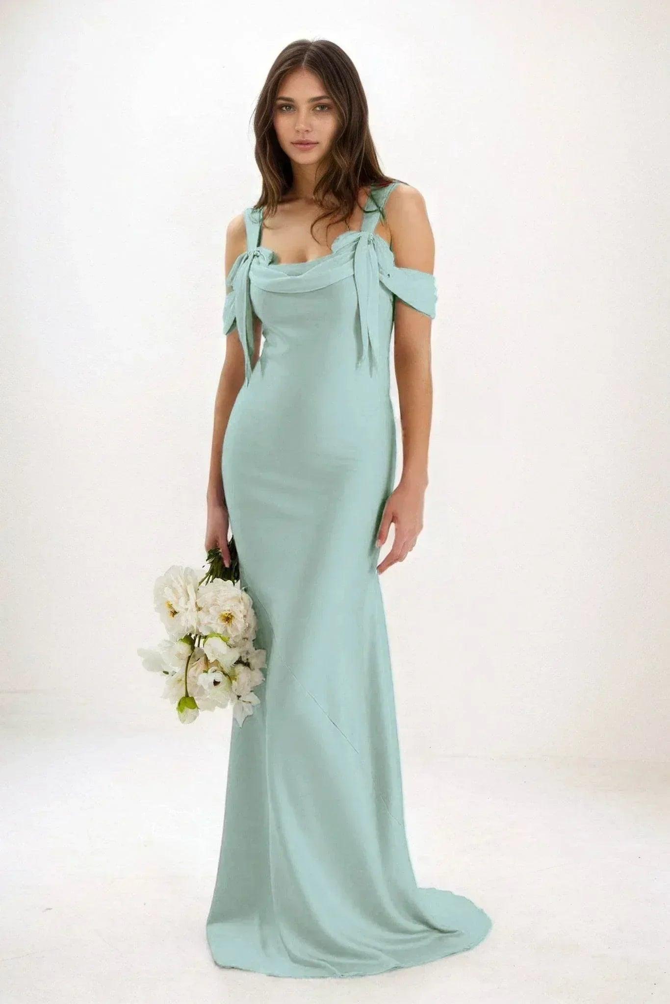 Sheath-Column Maxi Luxe Satin Dress CB0841CS