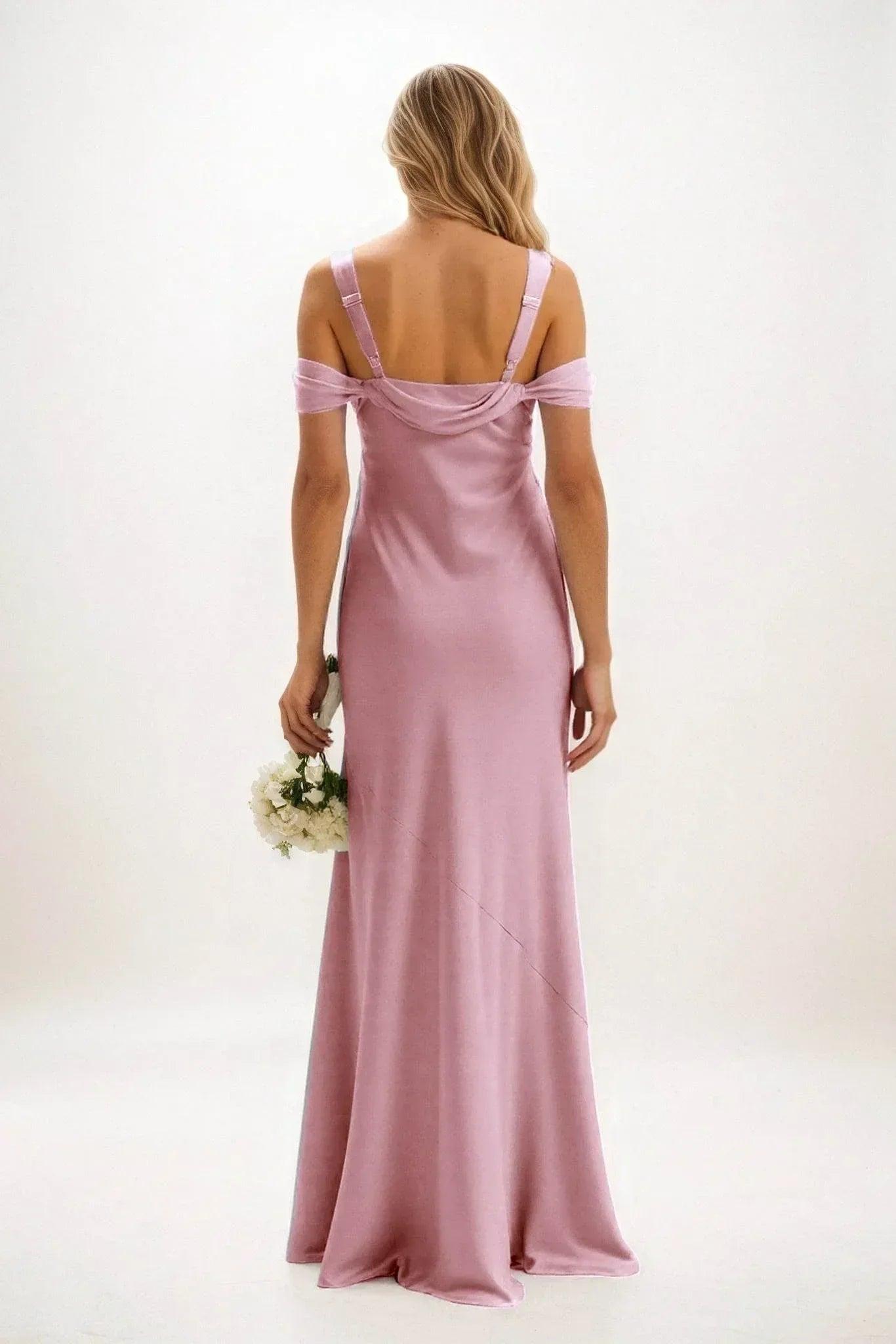 Sheath-Column Maxi Luxe Satin Dress CB0841CS
