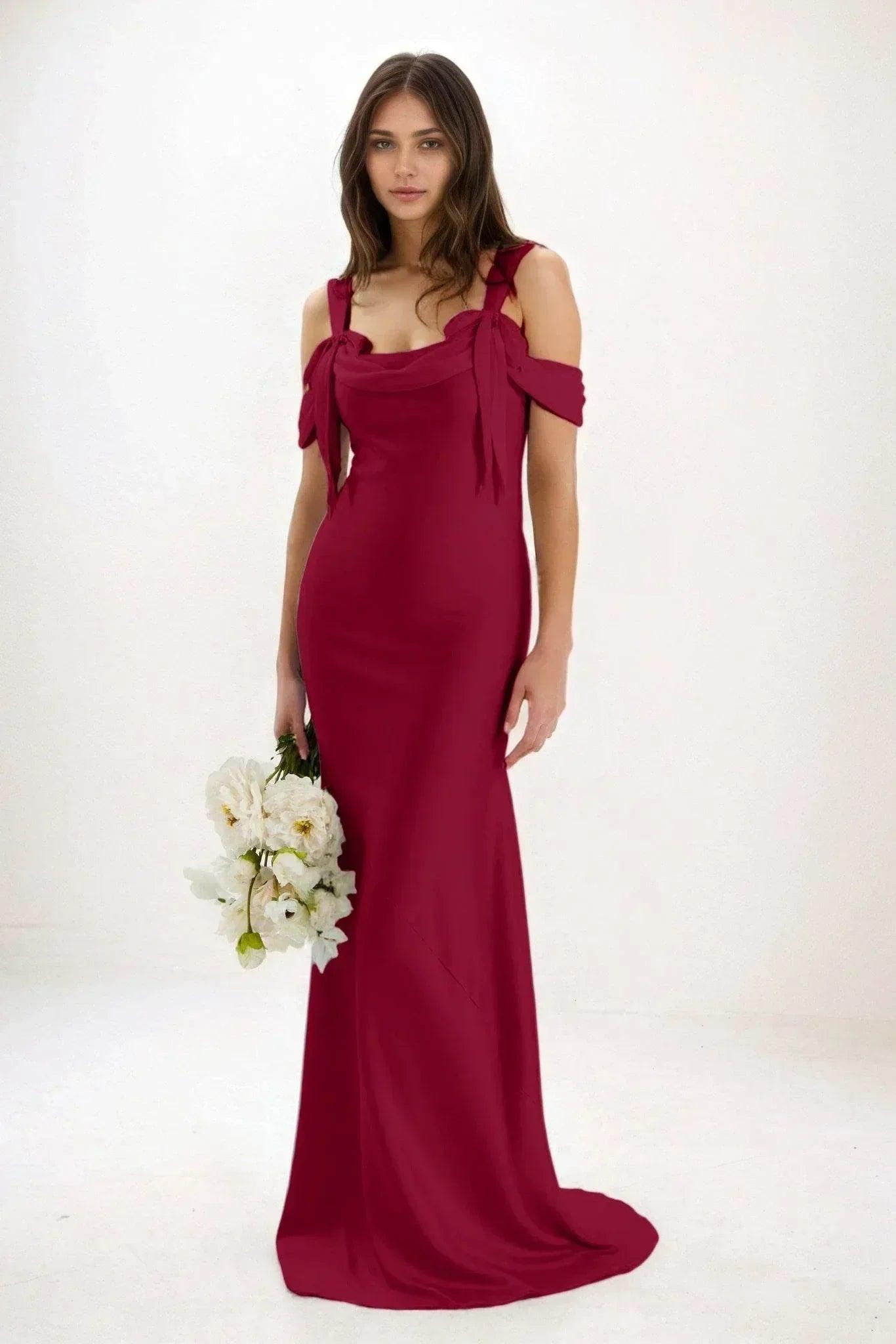 Sheath-Column Maxi Luxe Satin Dress CB0841CS