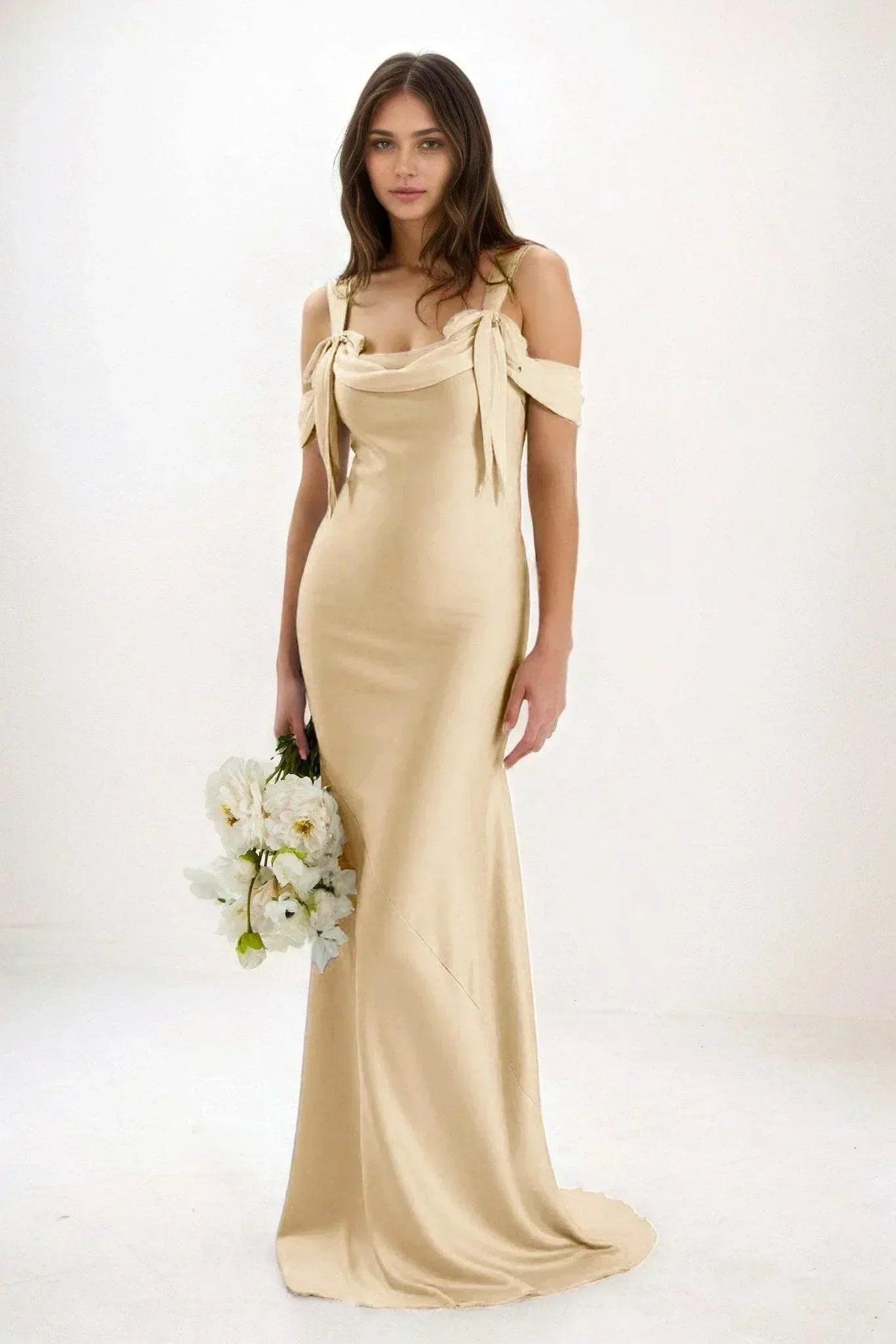 Sheath-Column Maxi Luxe Satin Dress CB0841CS