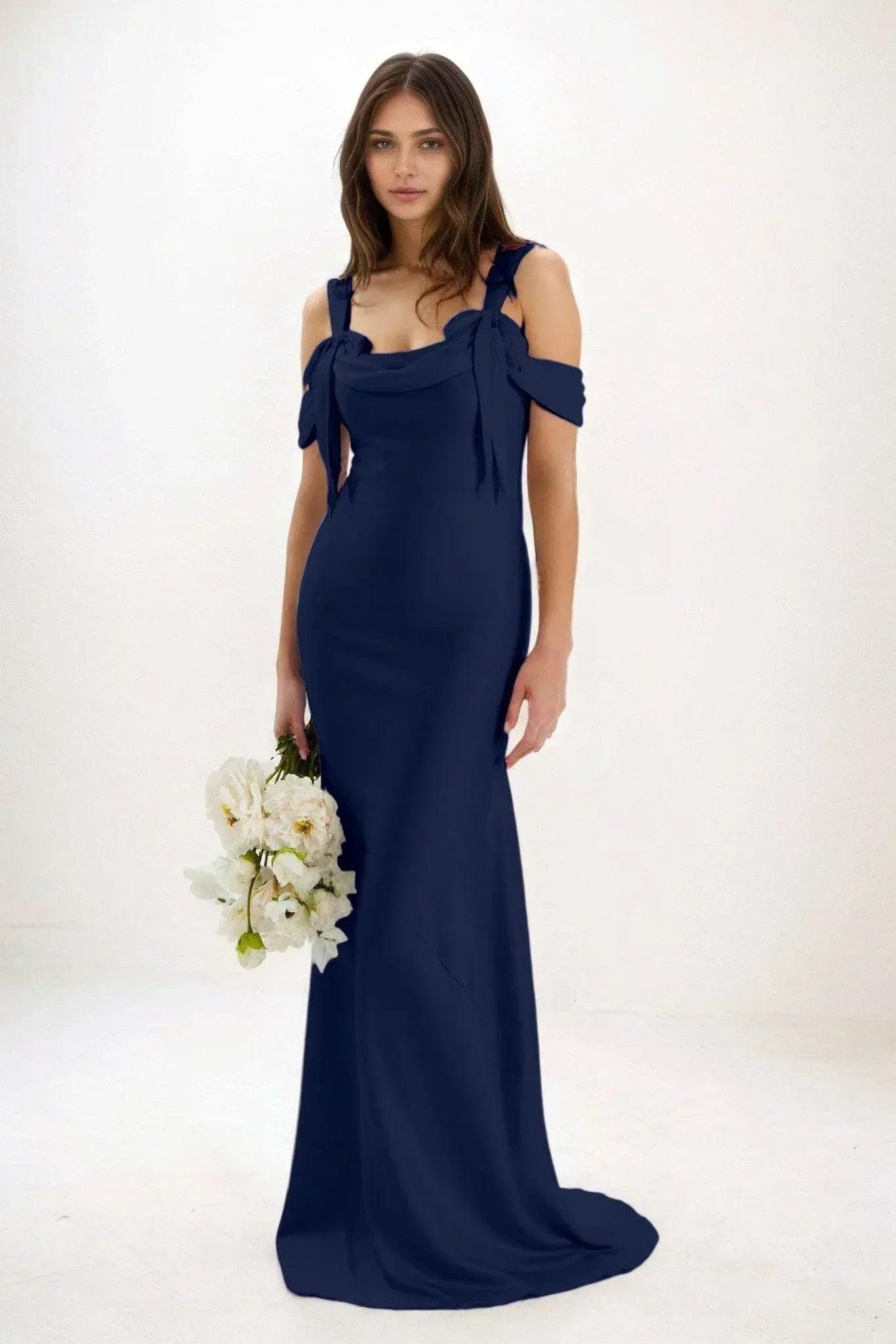Sheath-Column Maxi Luxe Satin Dress CB0841CS