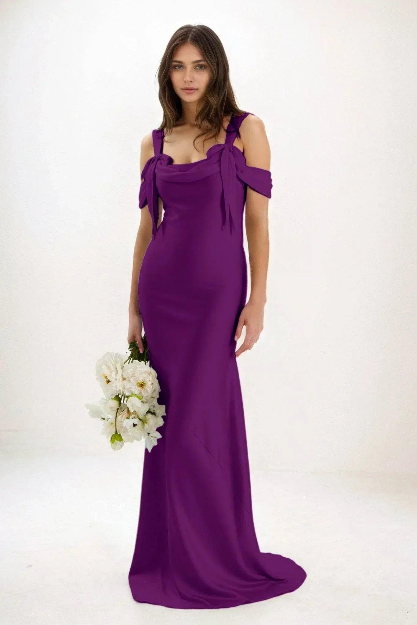 Sheath-Column Maxi Luxe Satin Dress CB0841CS