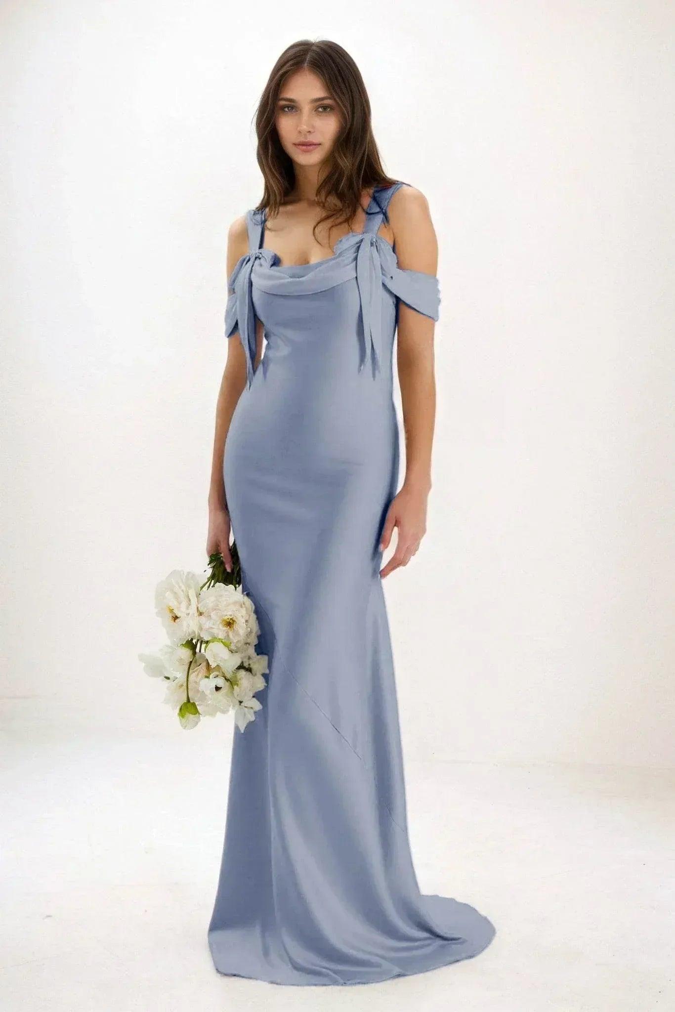 Sheath-Column Maxi Luxe Satin Dress CB0841CS