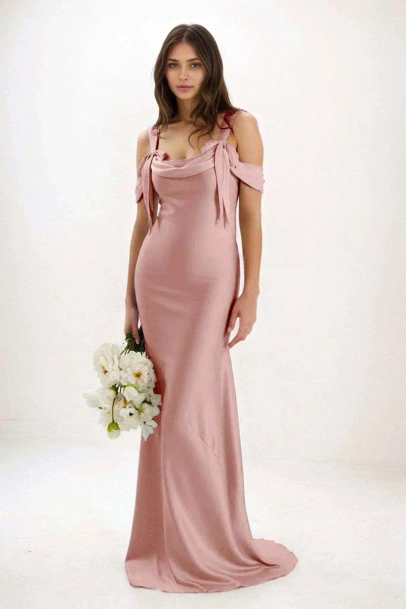 Sheath-Column Maxi Luxe Satin Dress CB0841CS