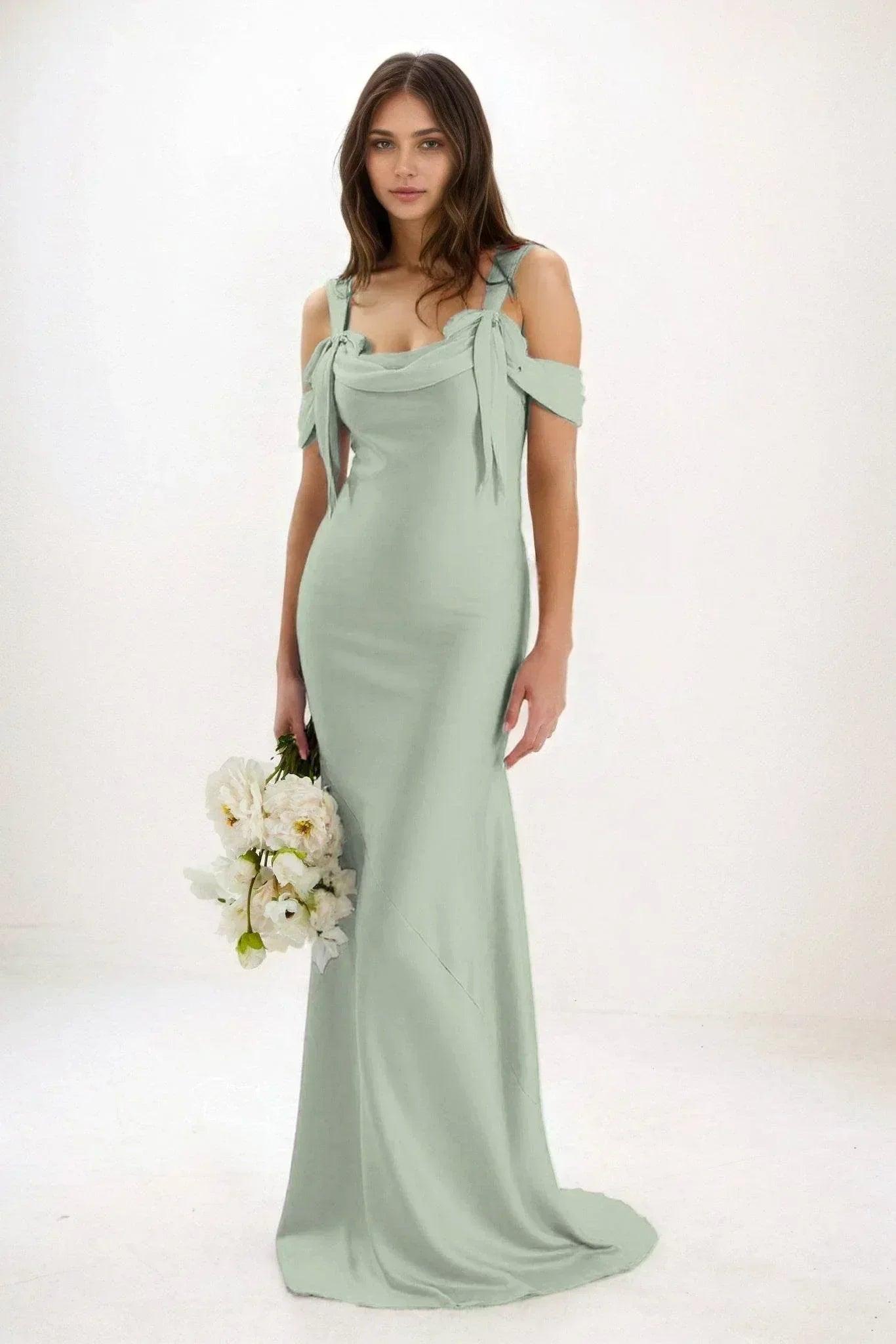 Sheath-Column Maxi Luxe Satin Dress CB0841CS