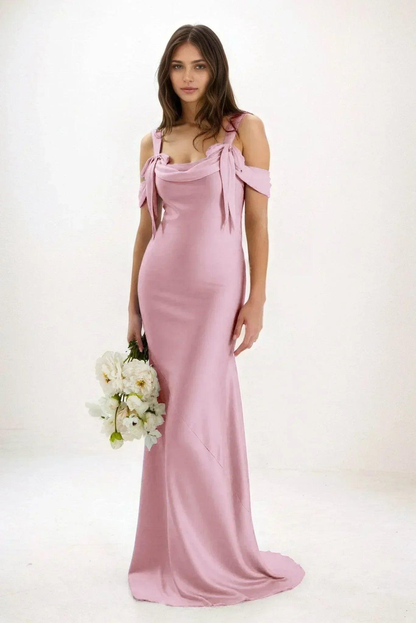 Sheath-Column Maxi Luxe Satin Dress CB0841CS