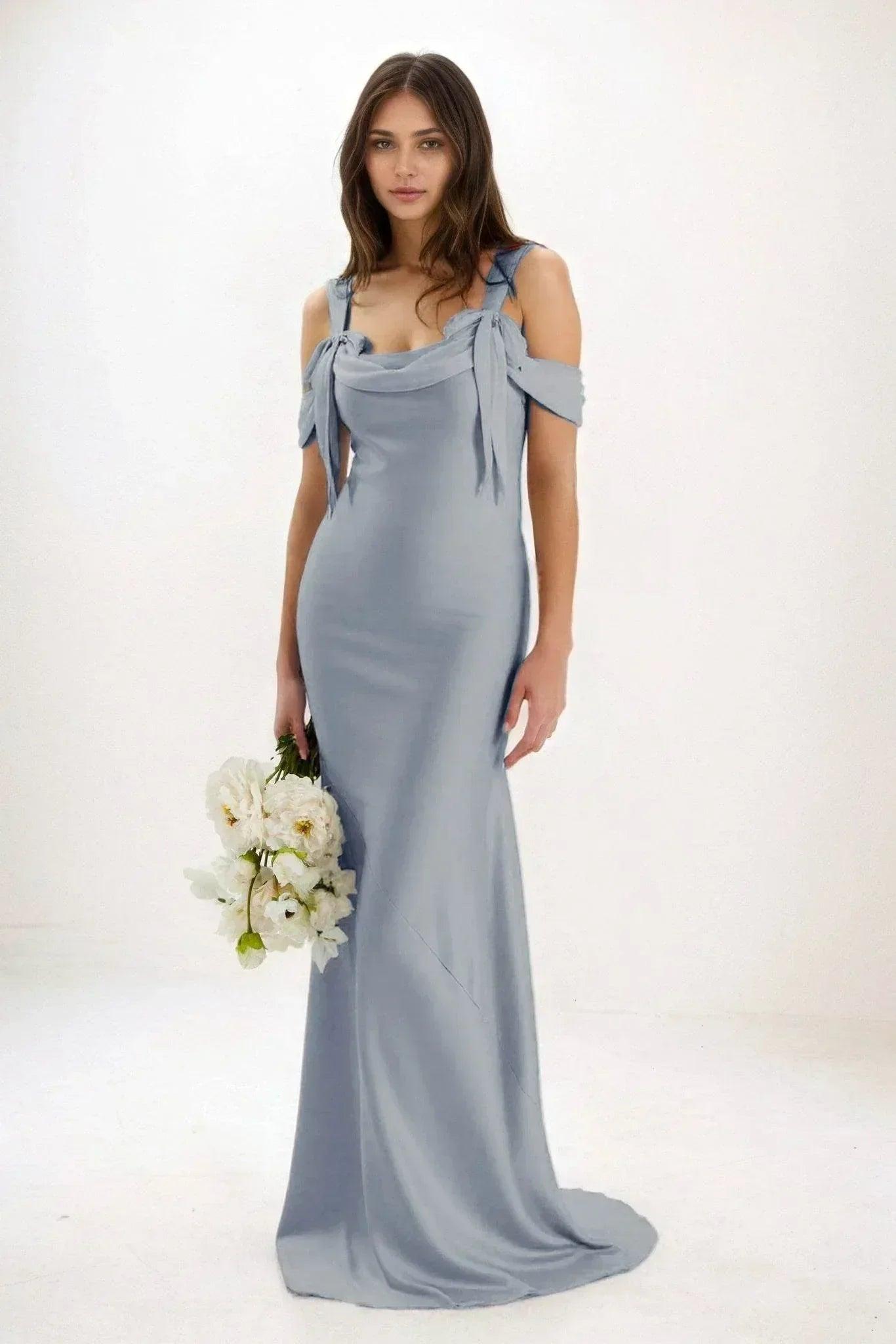 Sheath-Column Maxi Luxe Satin Dress CB0841CS