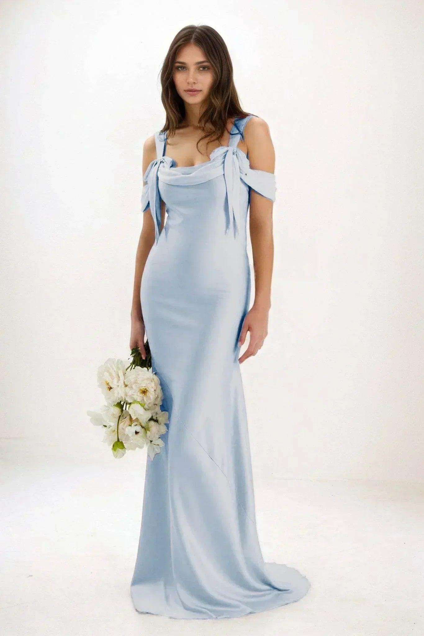 Sheath-Column Maxi Luxe Satin Dress CB0841CS