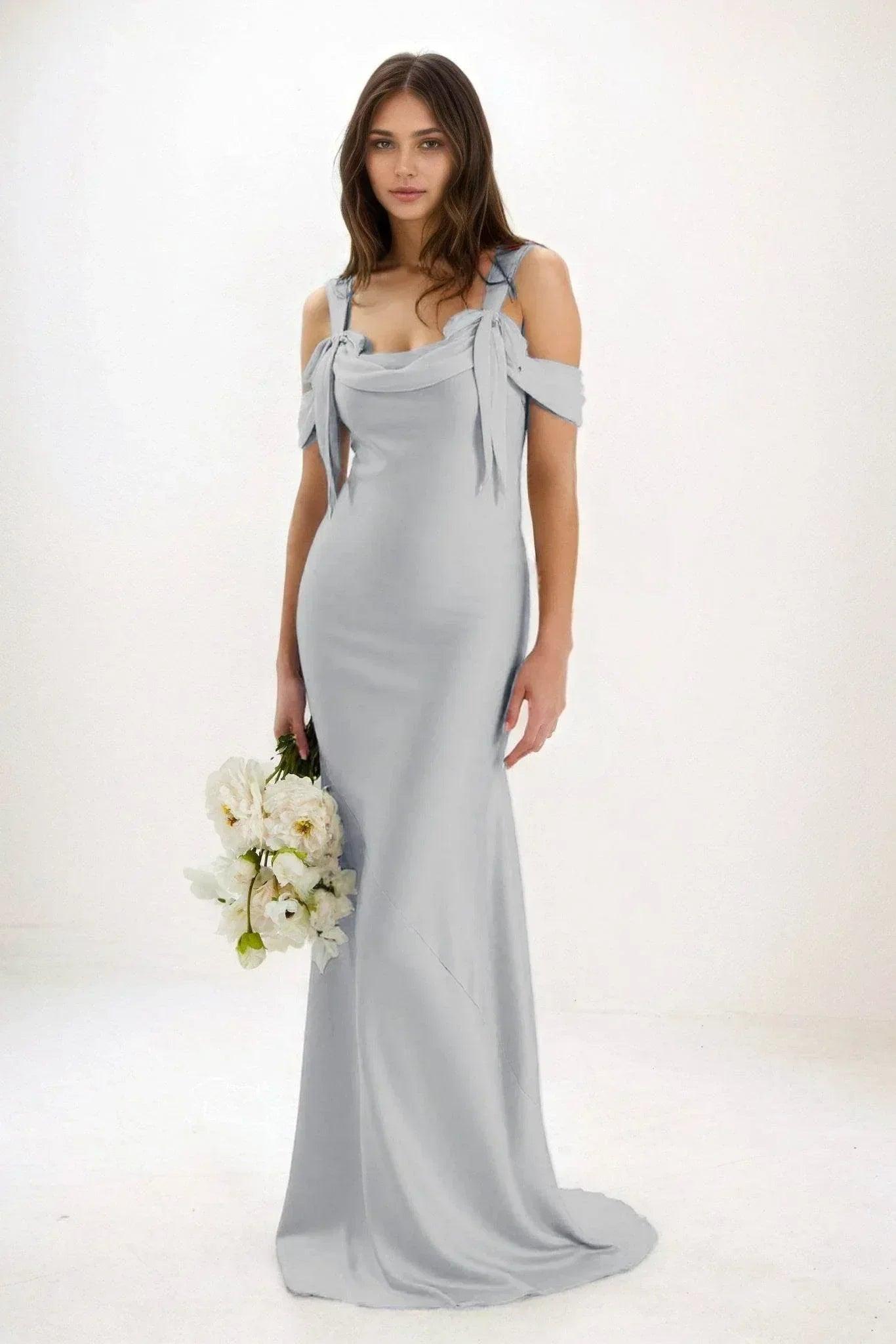 Sheath-Column Maxi Luxe Satin Dress CB0841CS