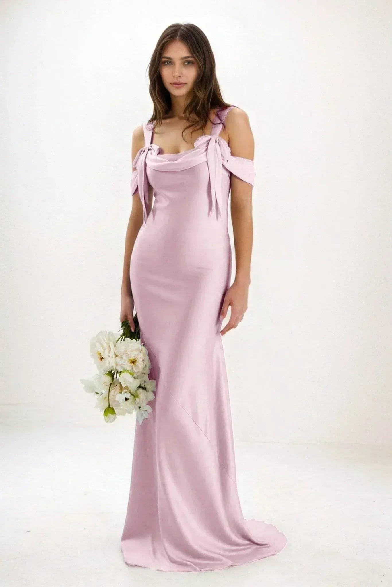 Sheath-Column Maxi Luxe Satin Dress CB0841CS