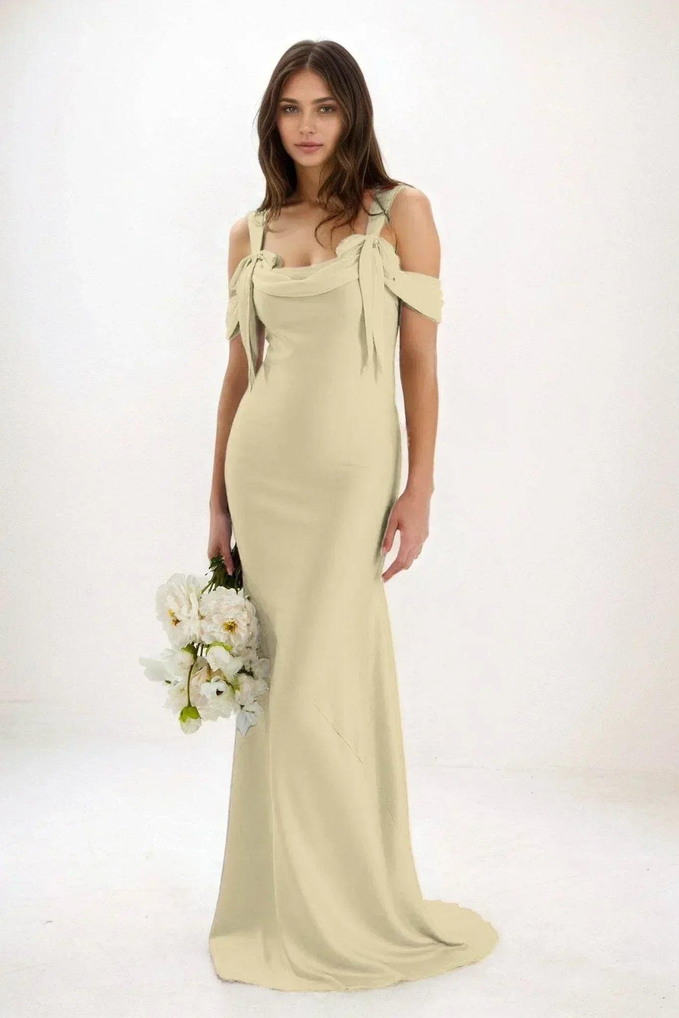 Sheath-Column Maxi Luxe Satin Dress CB0841CS