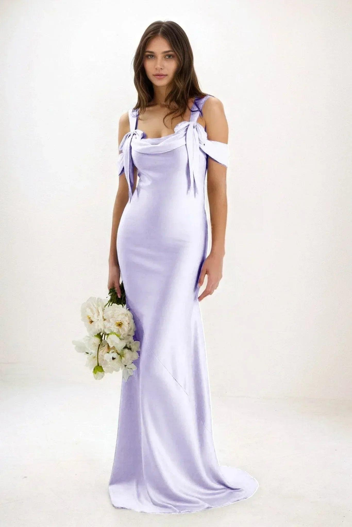Sheath-Column Maxi Luxe Satin Dress CB0841CS
