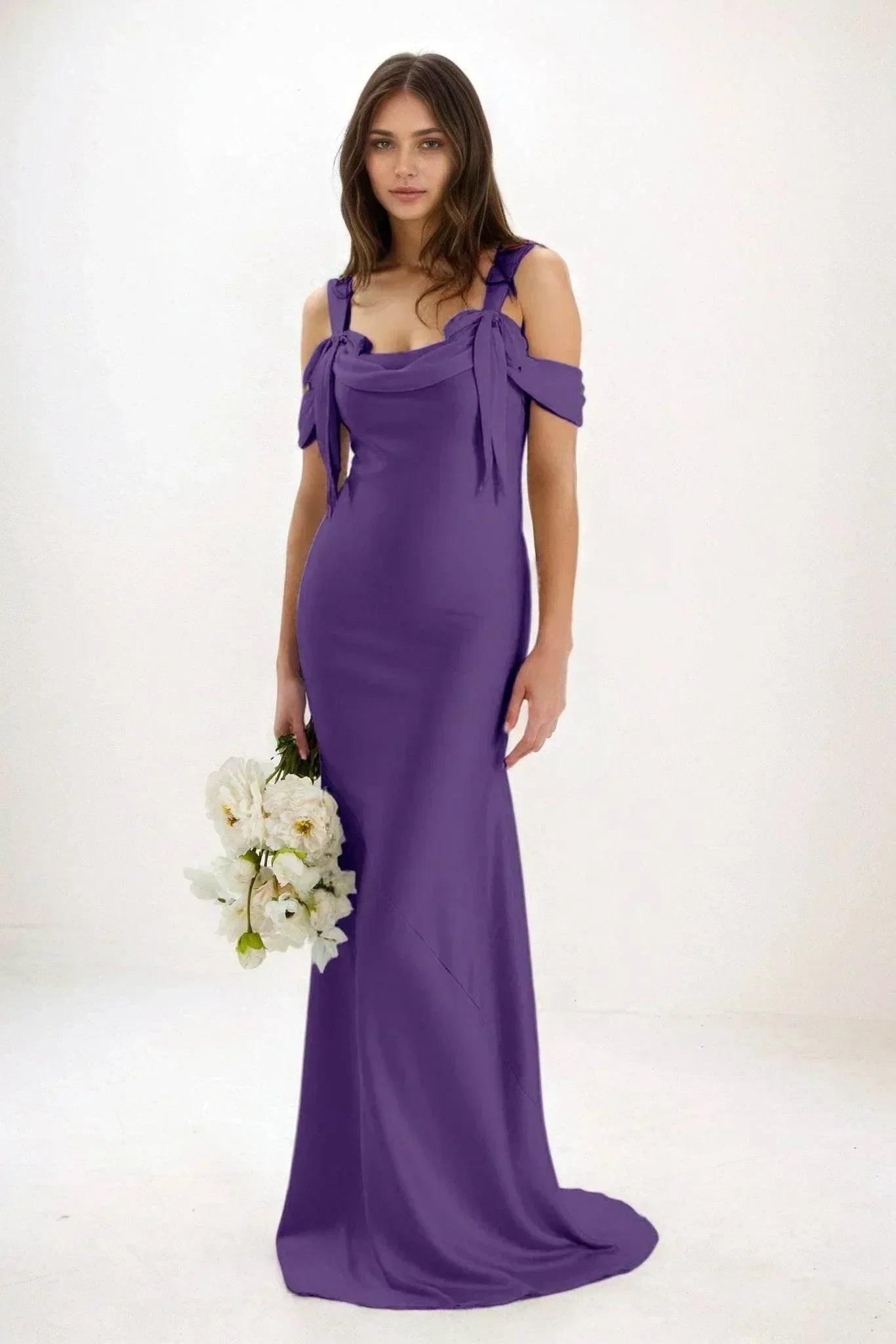 Sheath-Column Maxi Luxe Satin Dress CB0841CS