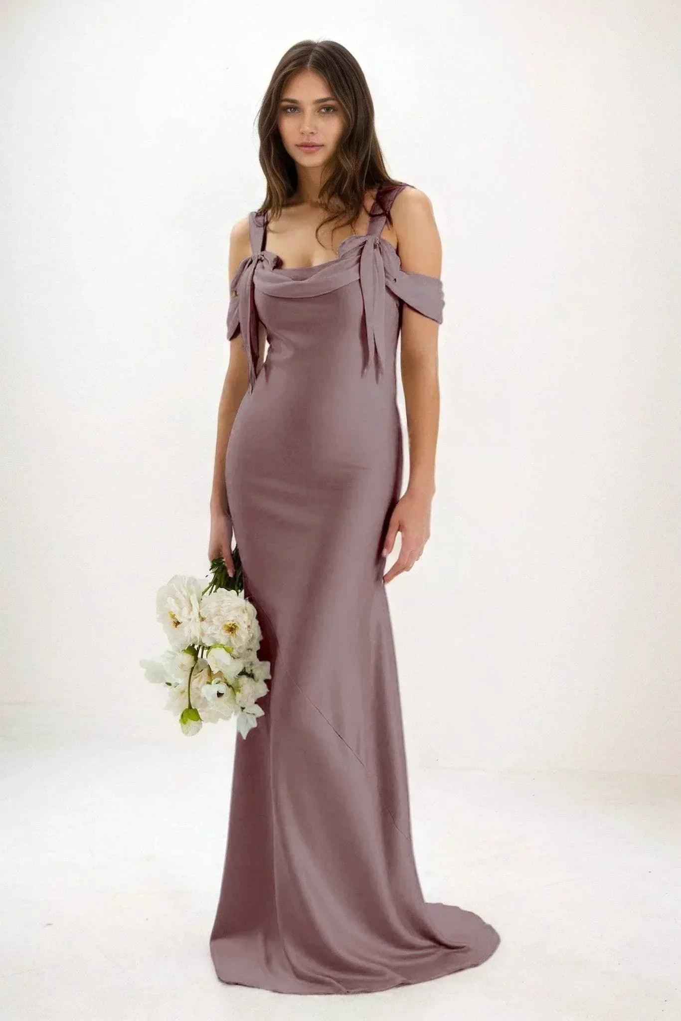Sheath-Column Maxi Luxe Satin Dress CB0841CS
