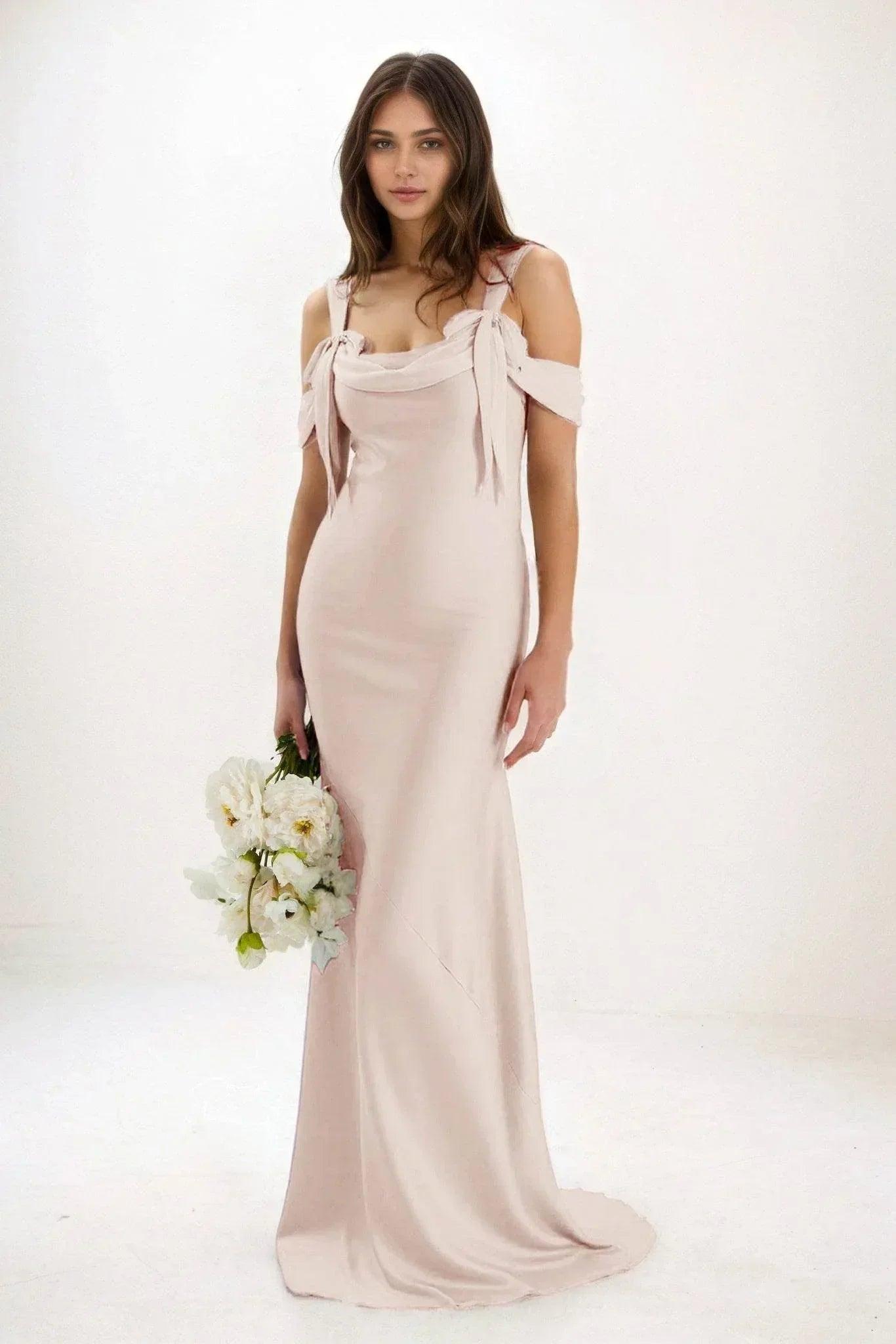Sheath-Column Maxi Luxe Satin Dress CB0841CS