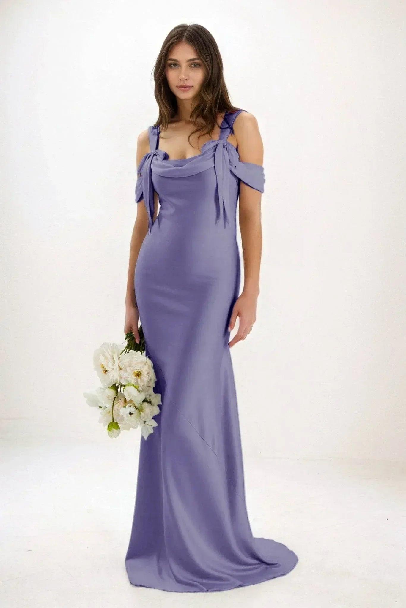 Sheath-Column Maxi Luxe Satin Dress CB0841CS