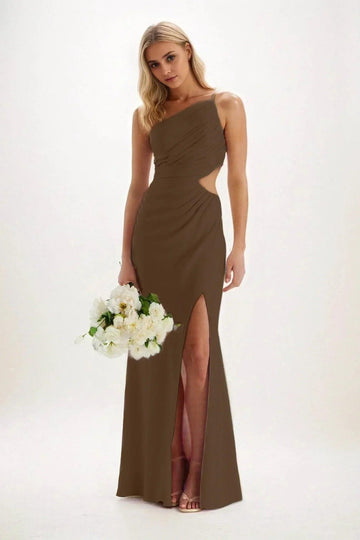 Sheath-Column Maxi Luxe Satin Dress CB0842CS