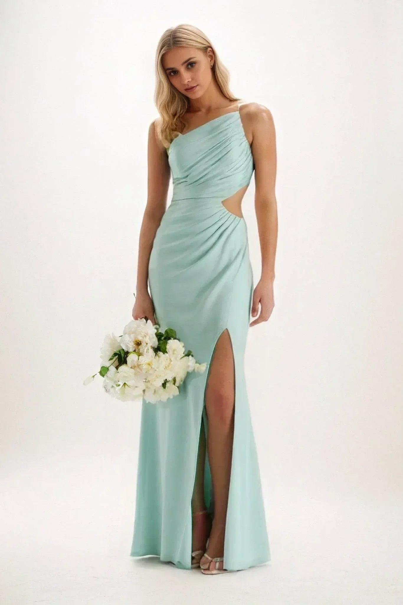 Sheath-Column Maxi Luxe Satin Dress CB0842CS