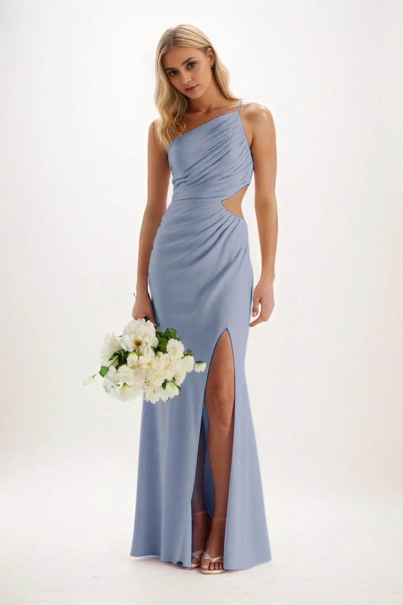 Sheath-Column Maxi Luxe Satin Dress CB0842CS