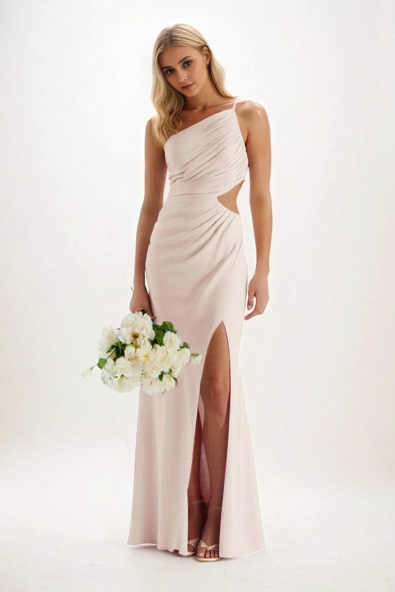 Sheath-Column Maxi Luxe Satin Dress CB0842CS