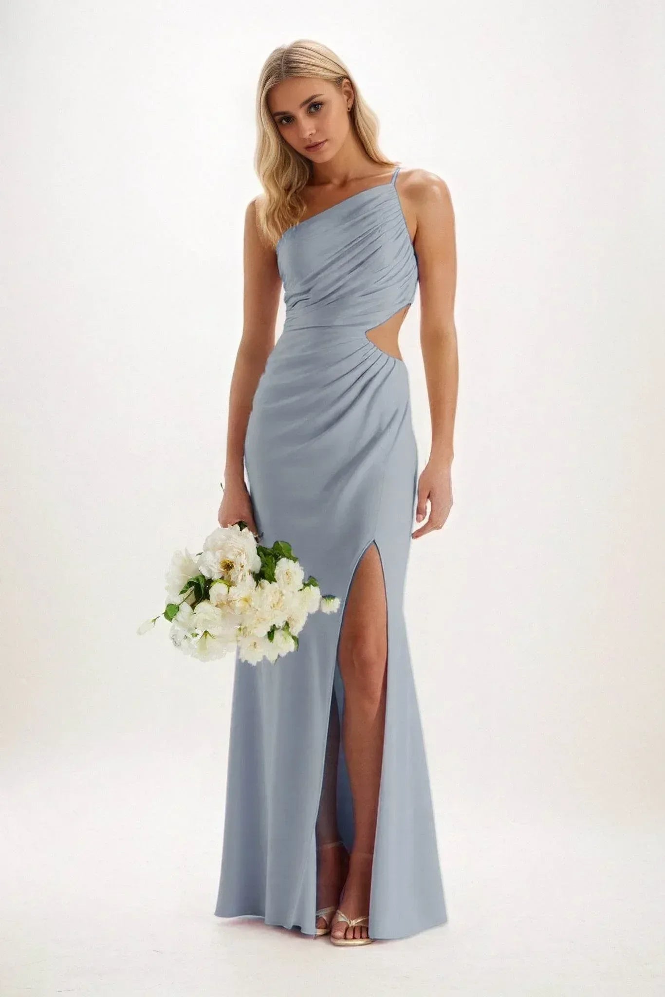 Sheath-Column Maxi Luxe Satin Dress CB0842CS