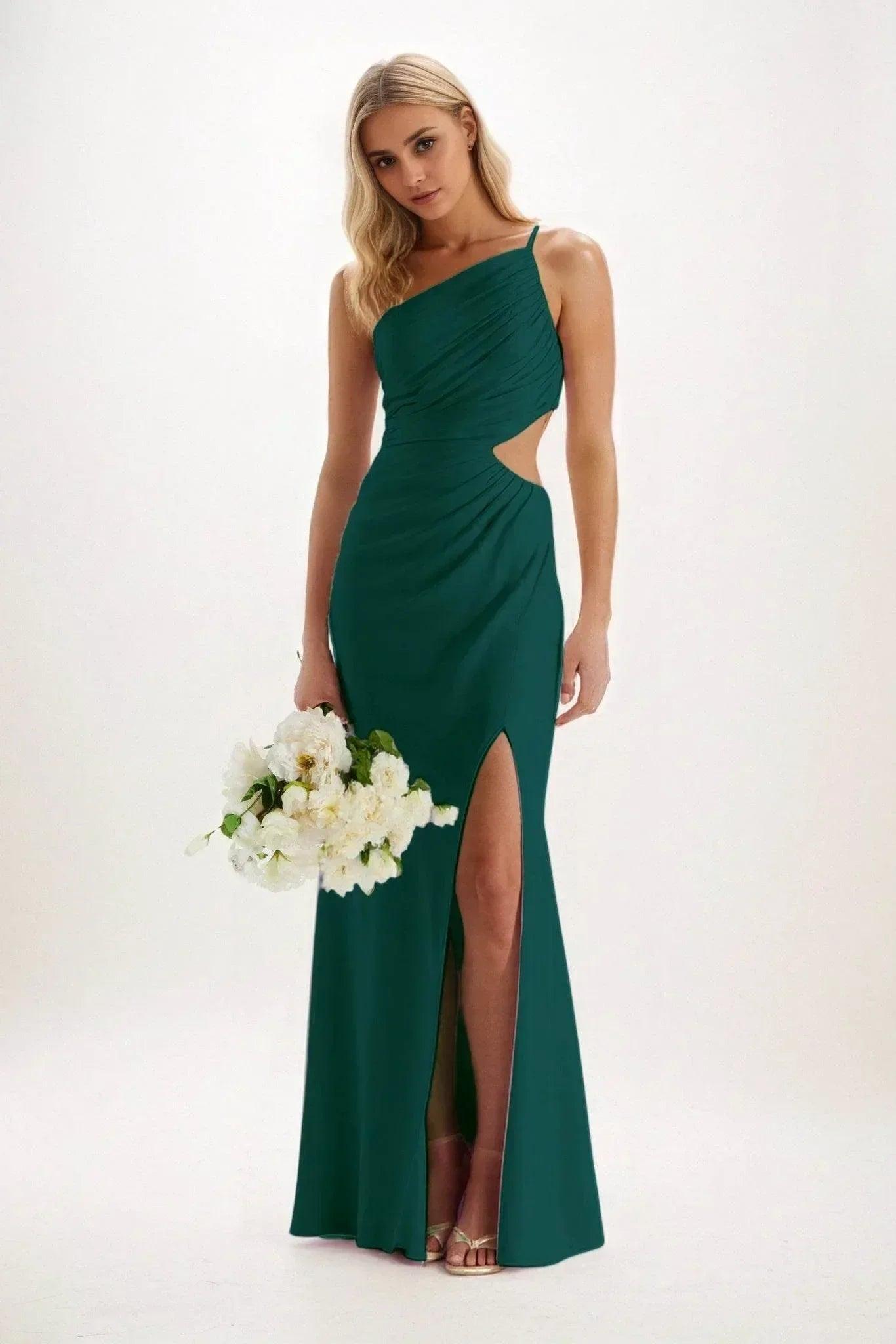 Sheath-Column Maxi Luxe Satin Dress CB0842CS