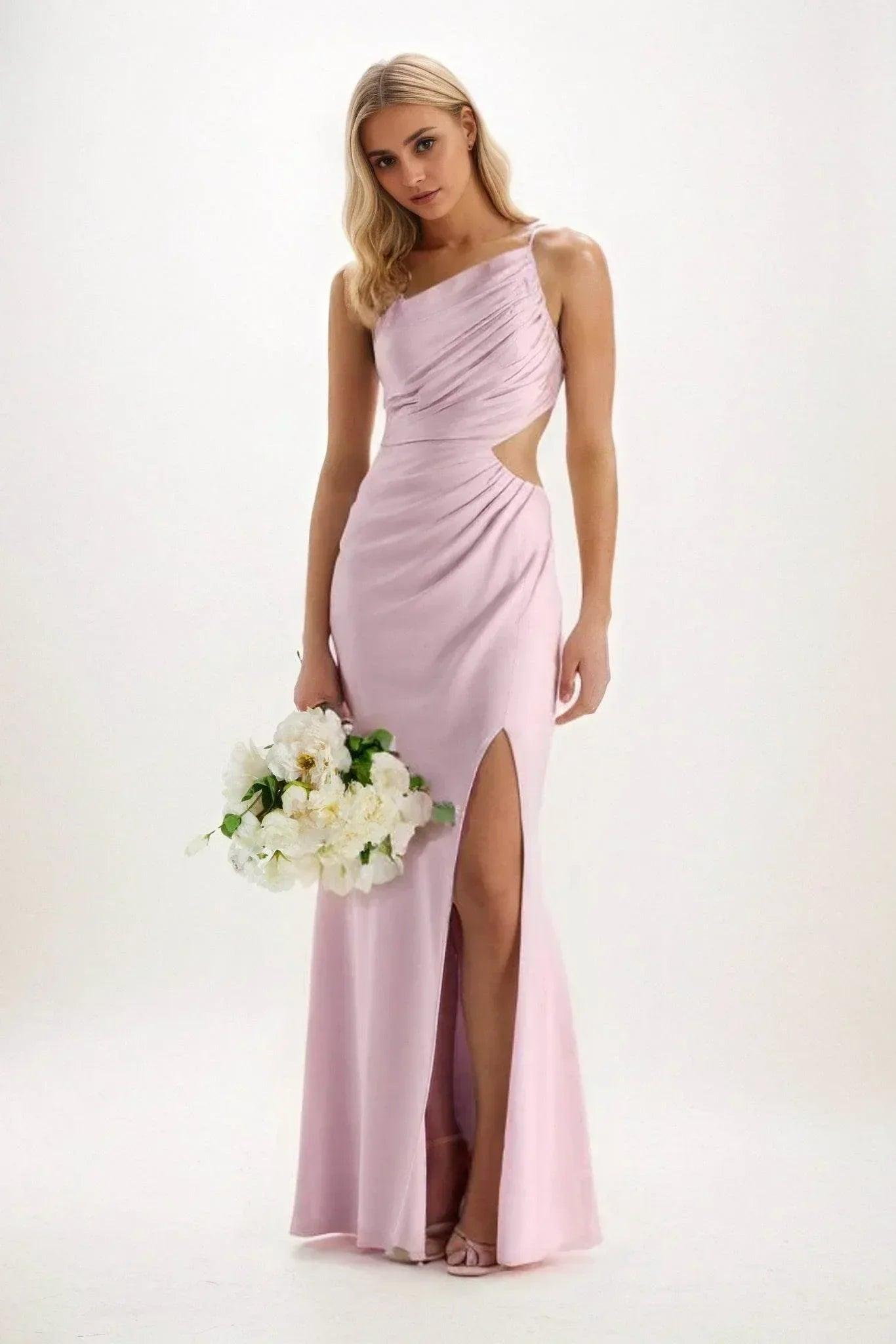 Sheath-Column Maxi Luxe Satin Dress CB0842CS