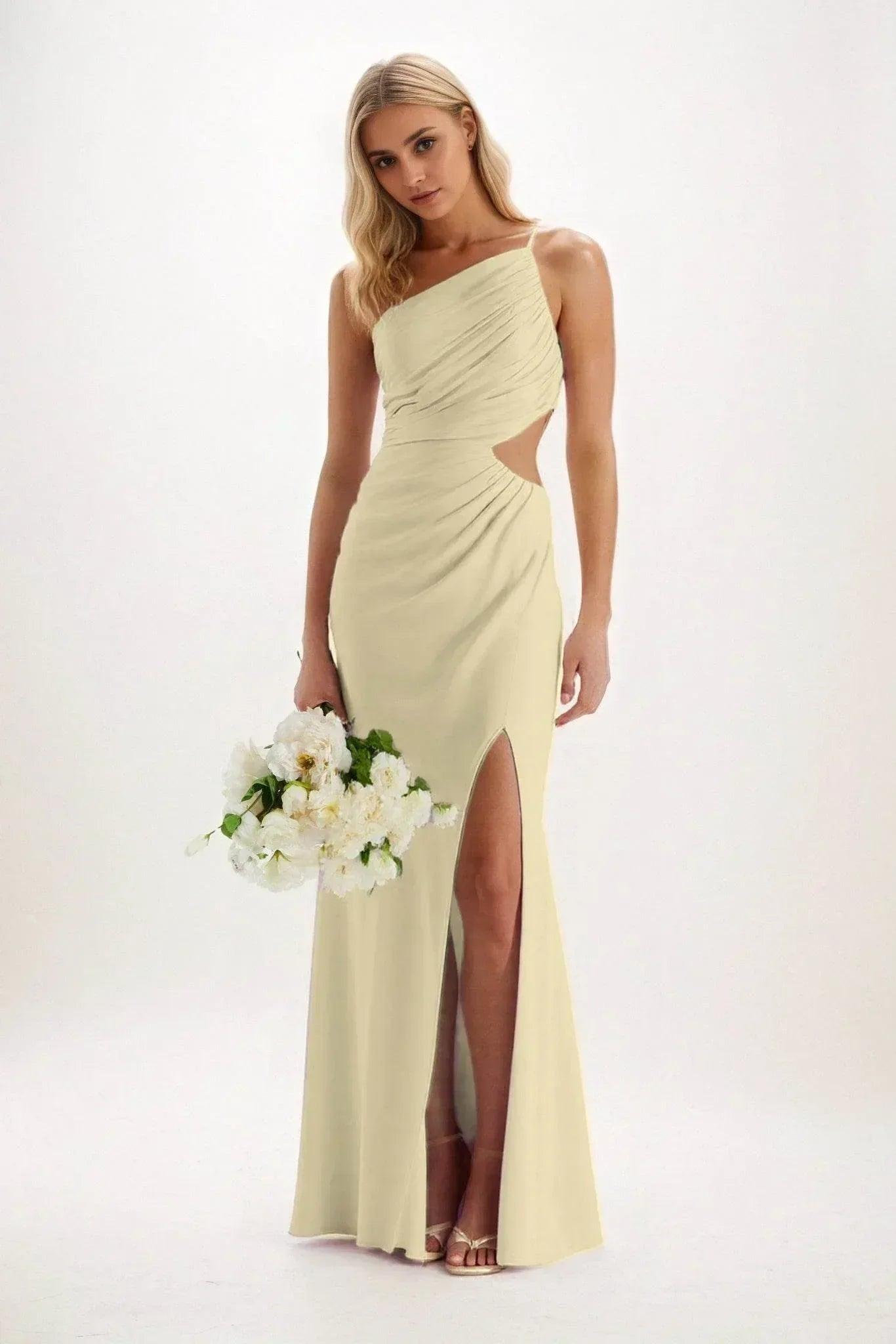Sheath-Column Maxi Luxe Satin Dress CB0842CS