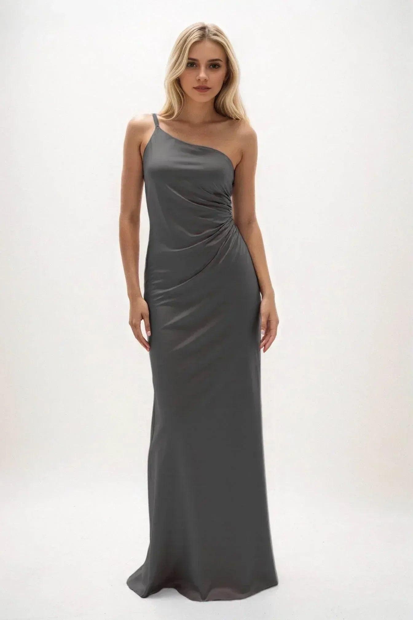 Sheath-Column Maxi Luxe Satin Dress CB0843CS