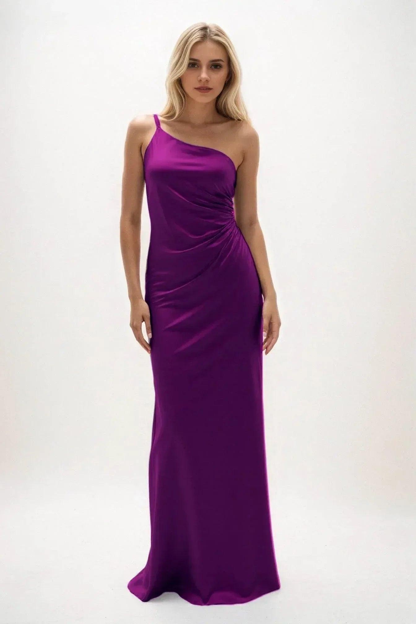 Sheath-Column Maxi Luxe Satin Dress CB0843CS