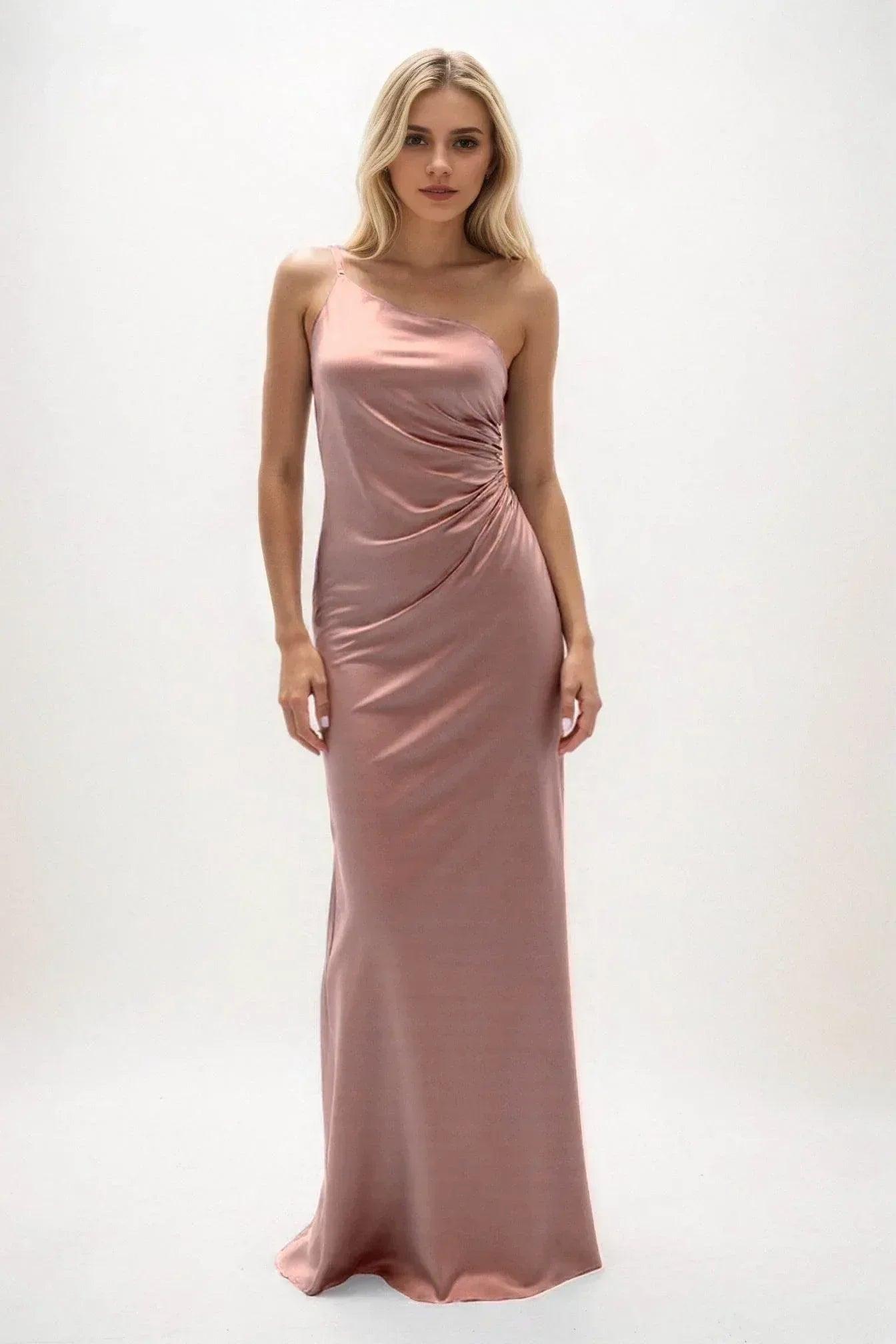 Sheath-Column Maxi Luxe Satin Dress CB0843CS