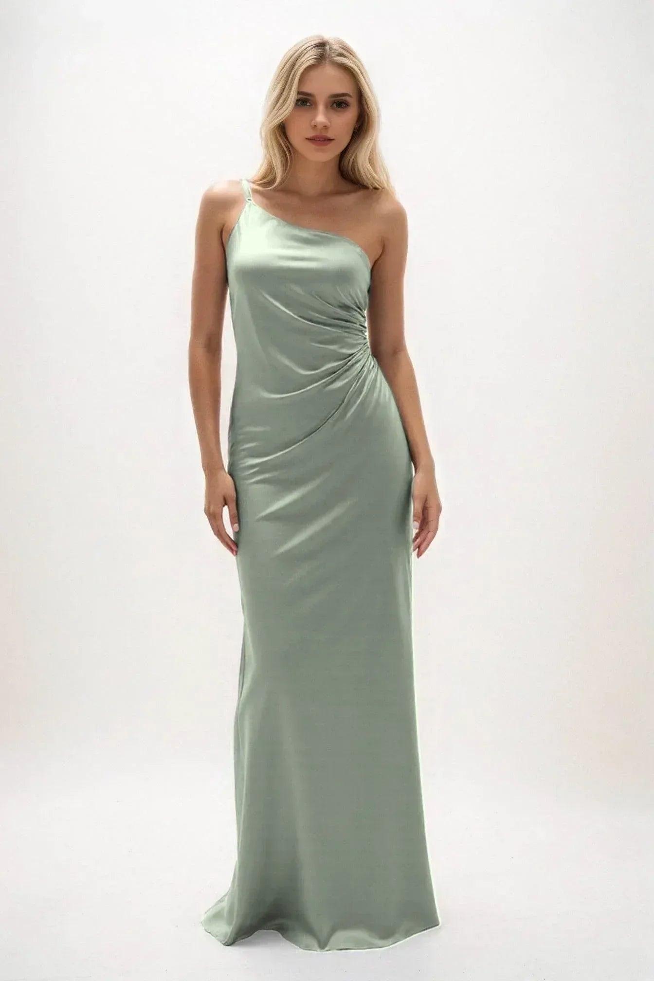 Sheath-Column Maxi Luxe Satin Dress CB0843CS