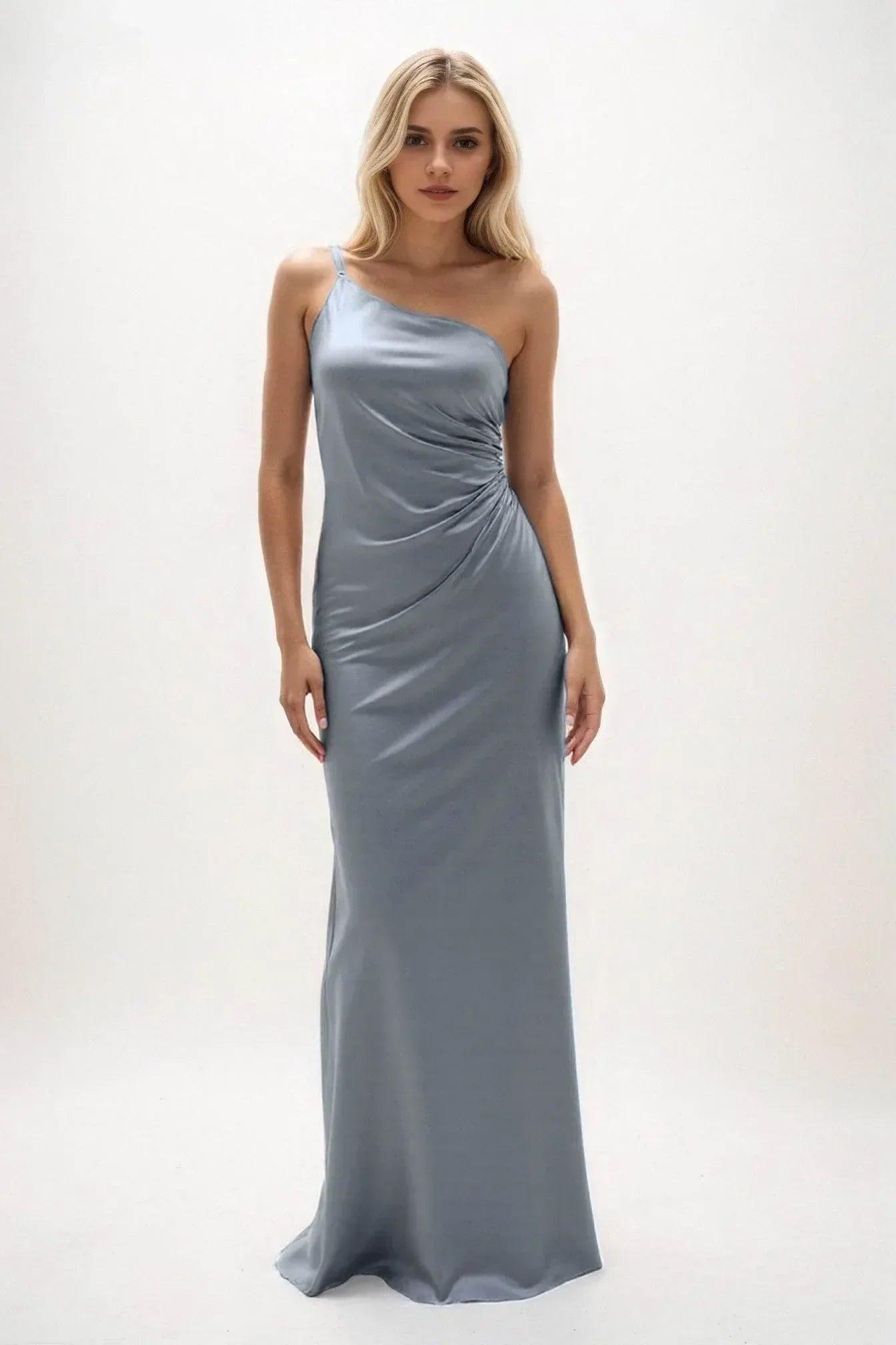 Sheath-Column Maxi Luxe Satin Dress CB0843CS