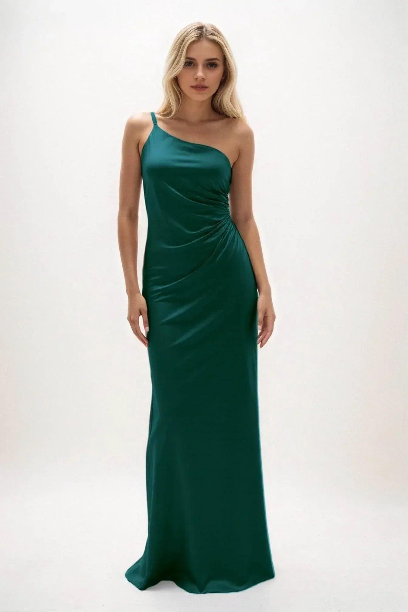 Sheath-Column Maxi Luxe Satin Dress CB0843CS