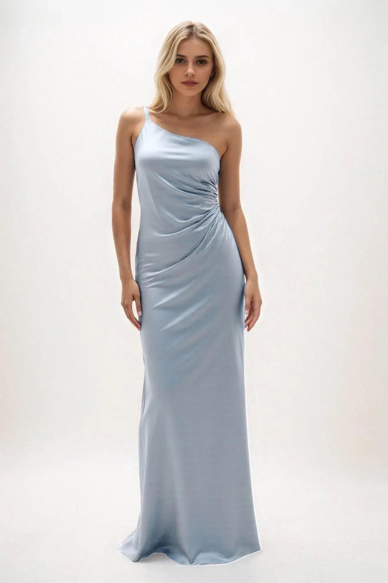 Sheath-Column Maxi Luxe Satin Dress CB0843CS