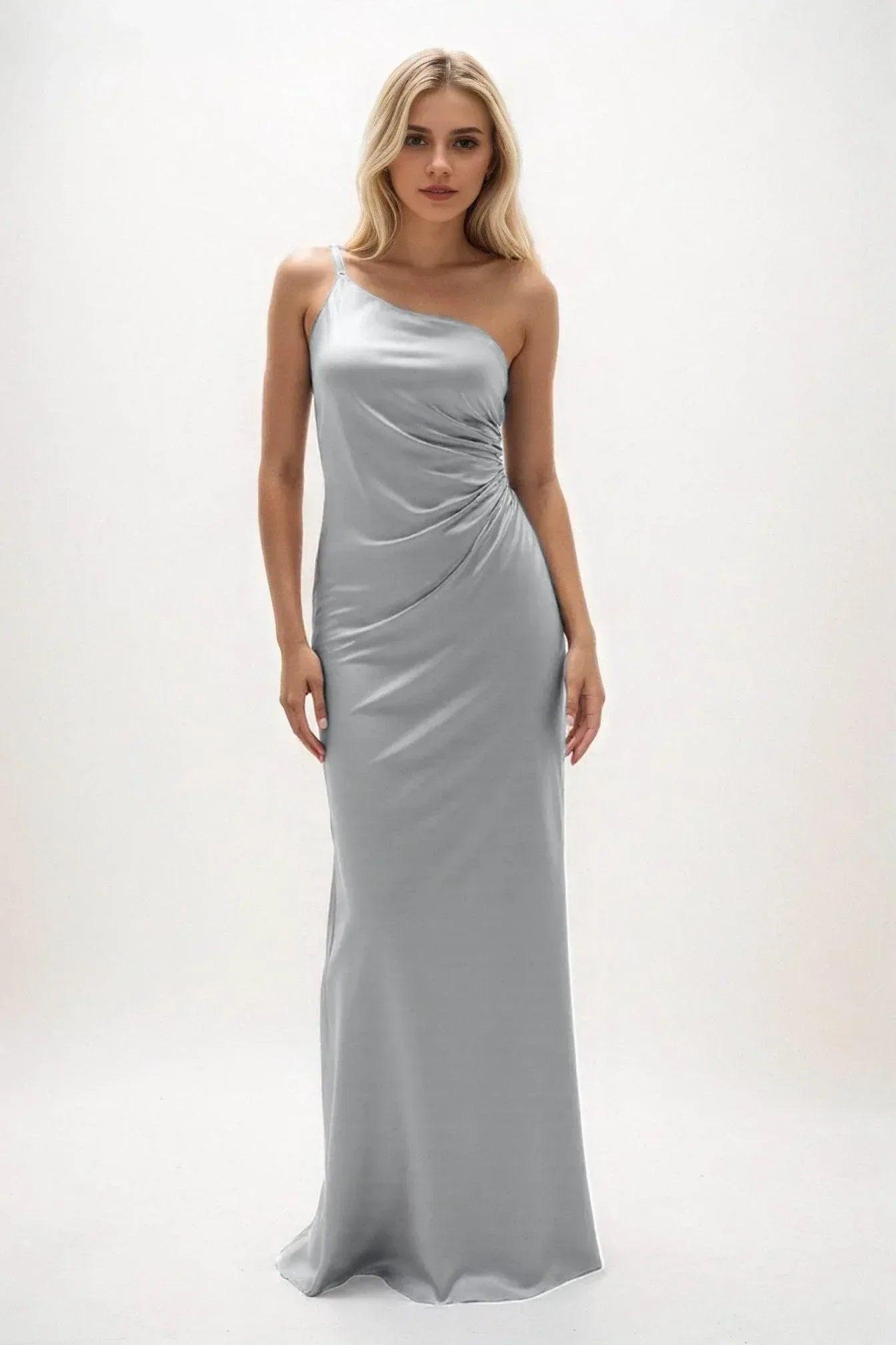 Sheath-Column Maxi Luxe Satin Dress CB0843CS