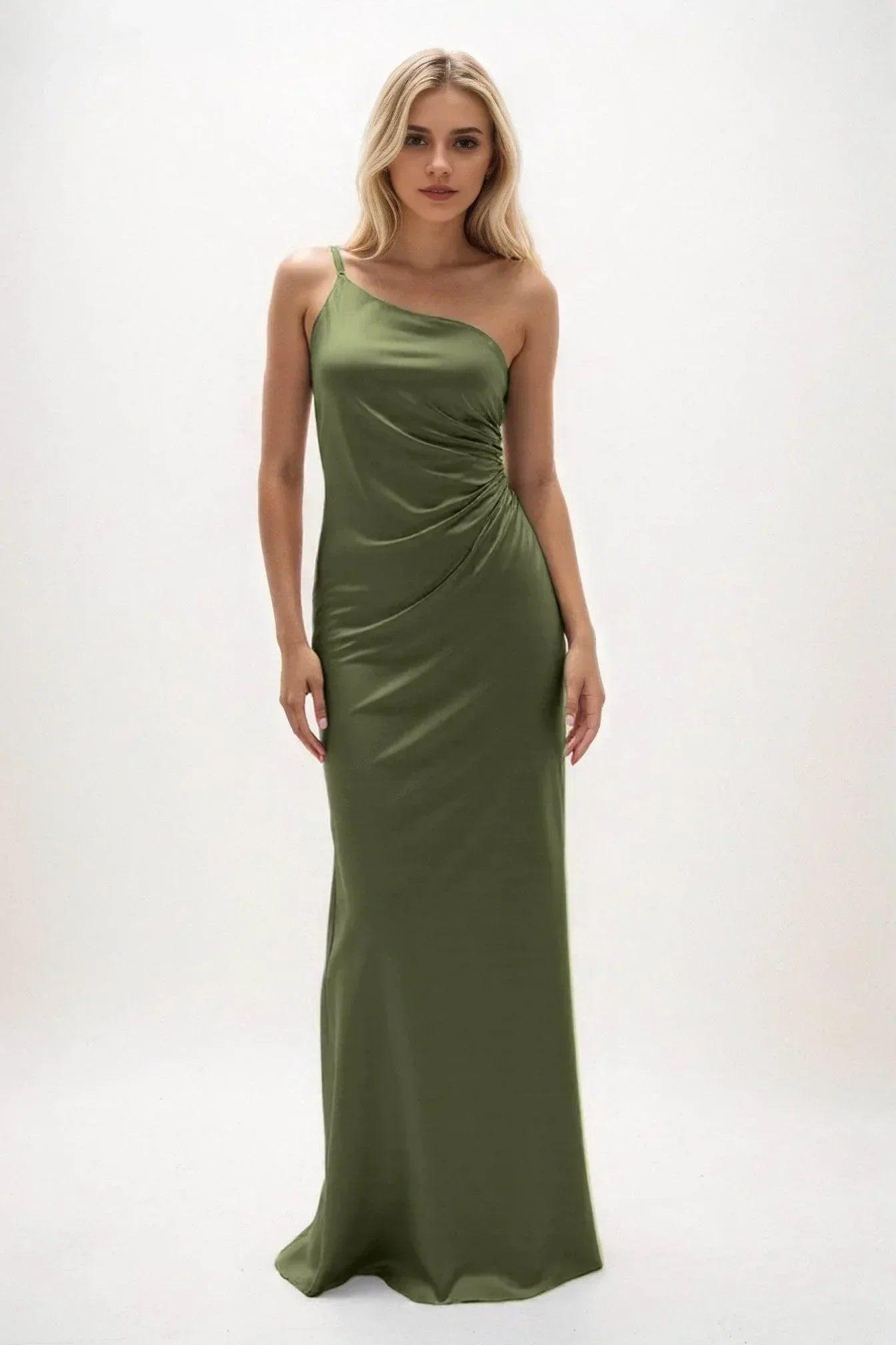 Sheath-Column Maxi Luxe Satin Dress CB0843CS