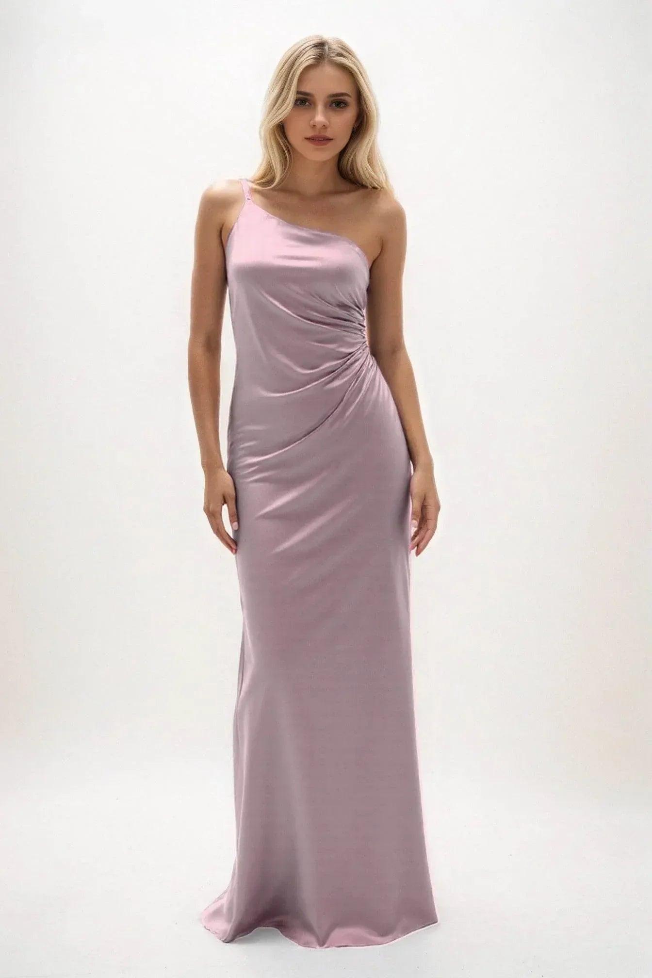 Sheath-Column Maxi Luxe Satin Dress CB0843CS