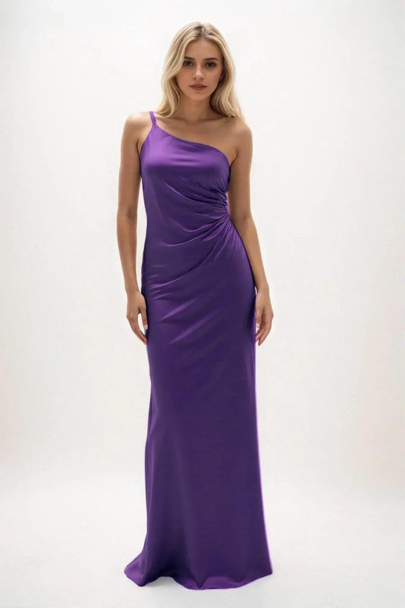 Sheath-Column Maxi Luxe Satin Dress CB0843CS