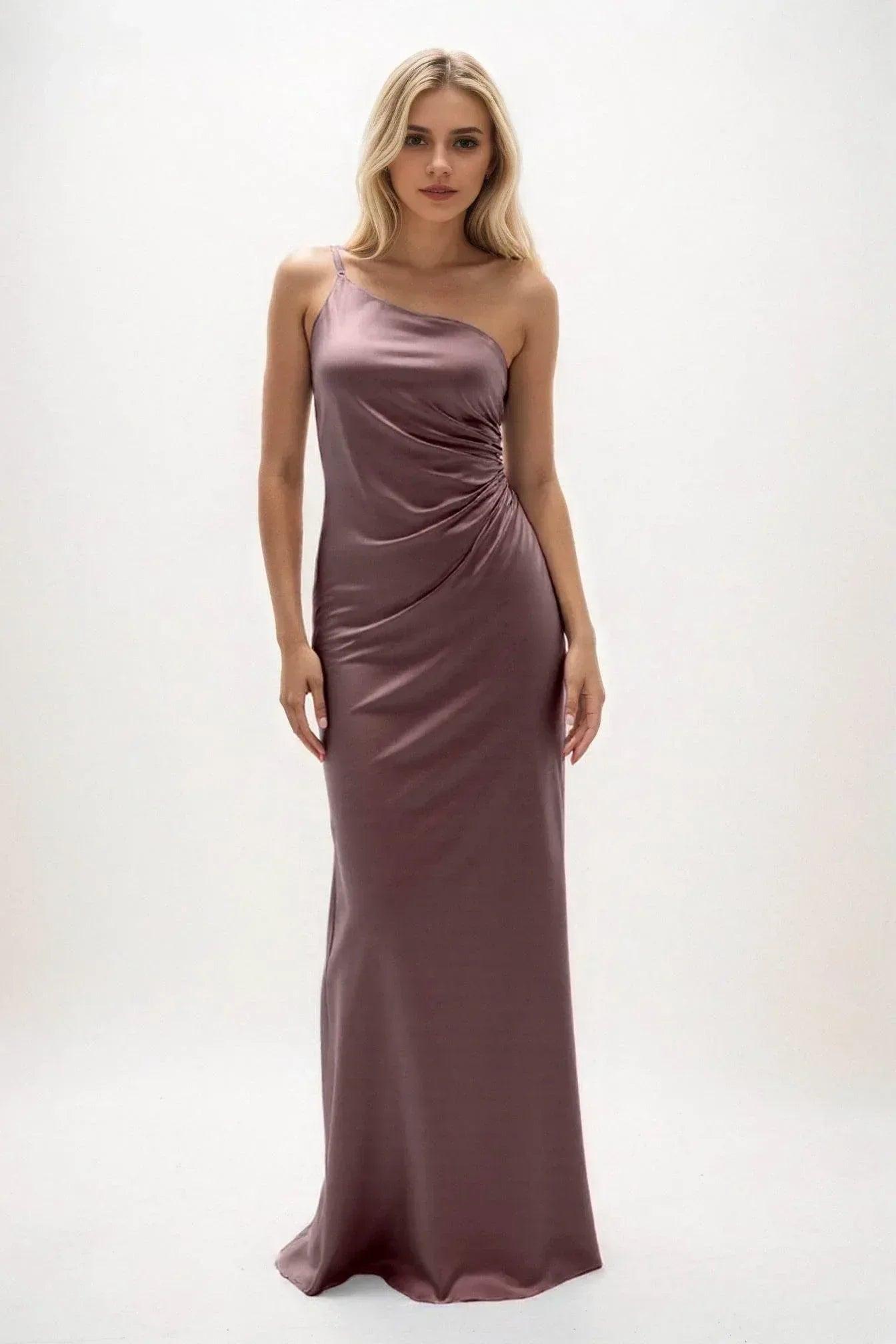 Sheath-Column Maxi Luxe Satin Dress CB0843CS