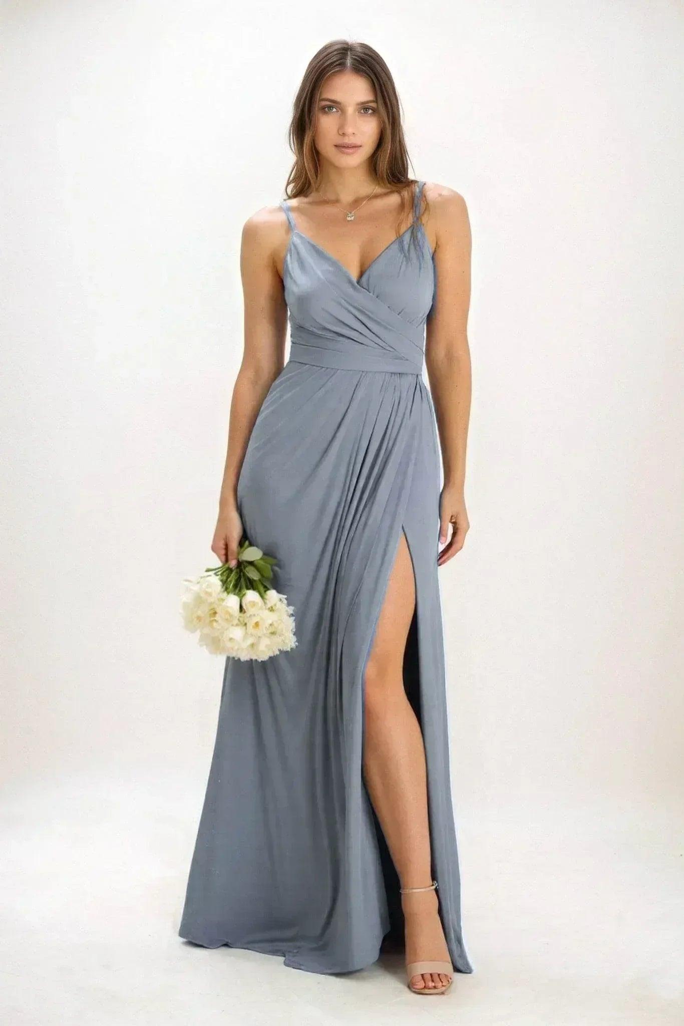 A-Line Maxi Luxe Satin Dress CB0844CS