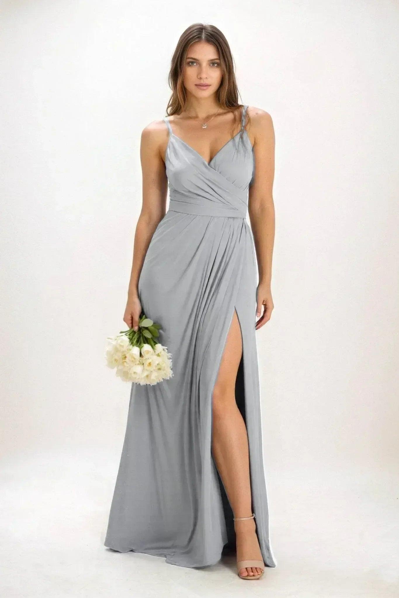 A-Line Maxi Luxe Satin Dress CB0844CS
