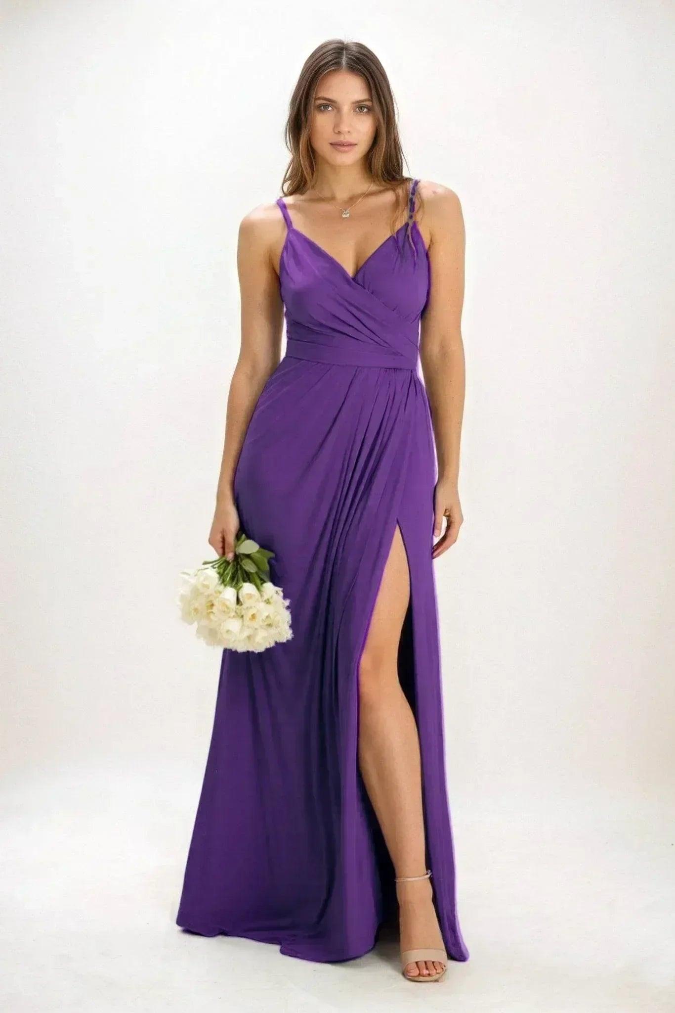 A-Line Maxi Luxe Satin Dress CB0844CS