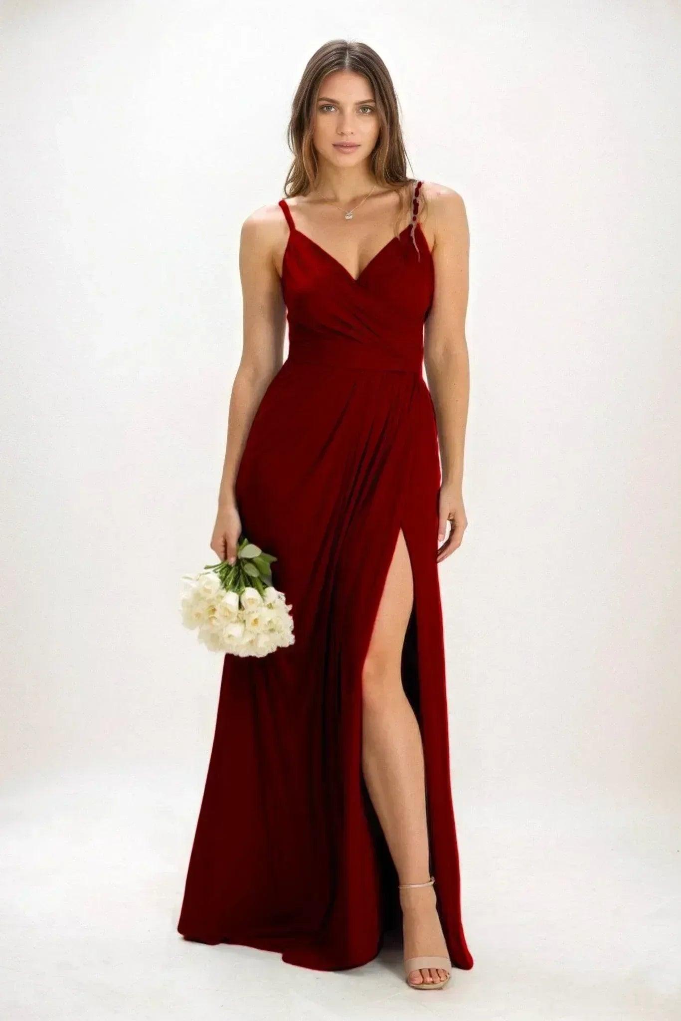 A-Line Maxi Luxe Satin Dress CB0844CS